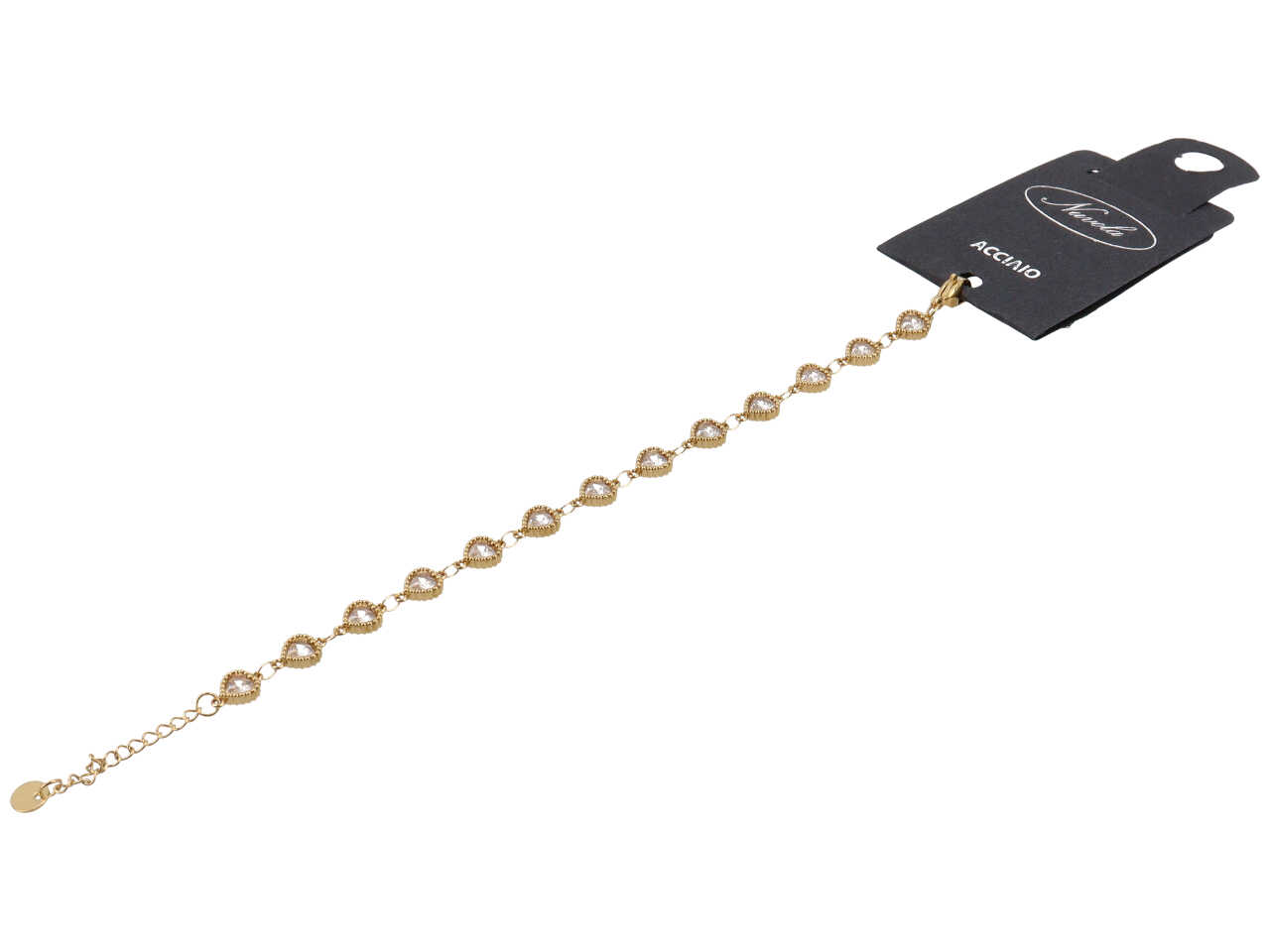 BRACCIALE CUORICINI BORDATI ORO BRACCIALE CUORICINI BORDATI ORO