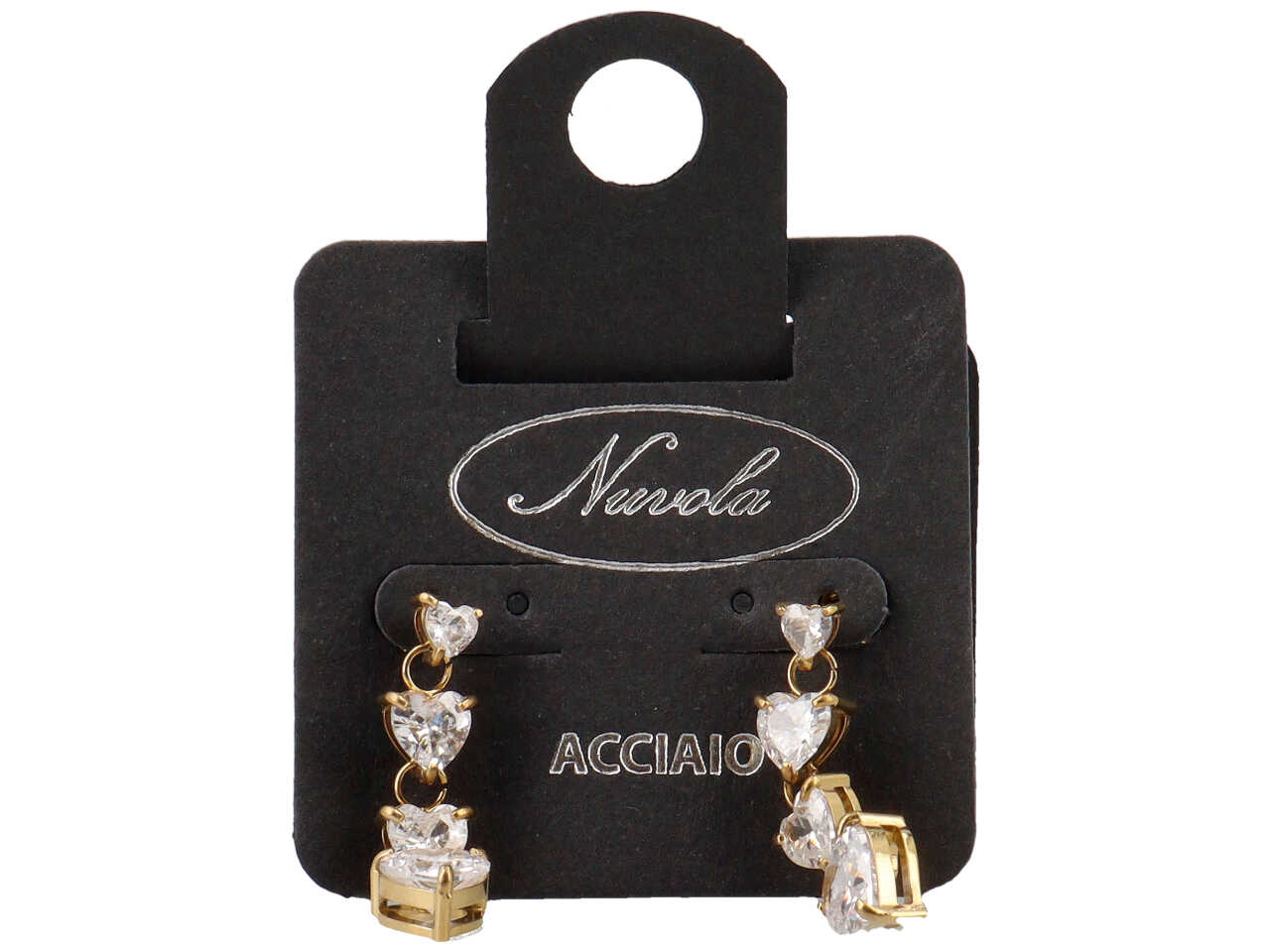 ORECCHINI 4 CUORI PENDENTI ORO