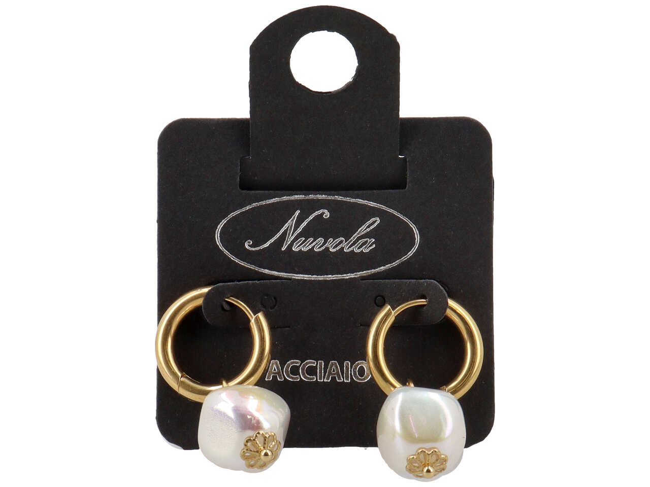 ORECCHINI CERCHIO CON PERLONE ORO