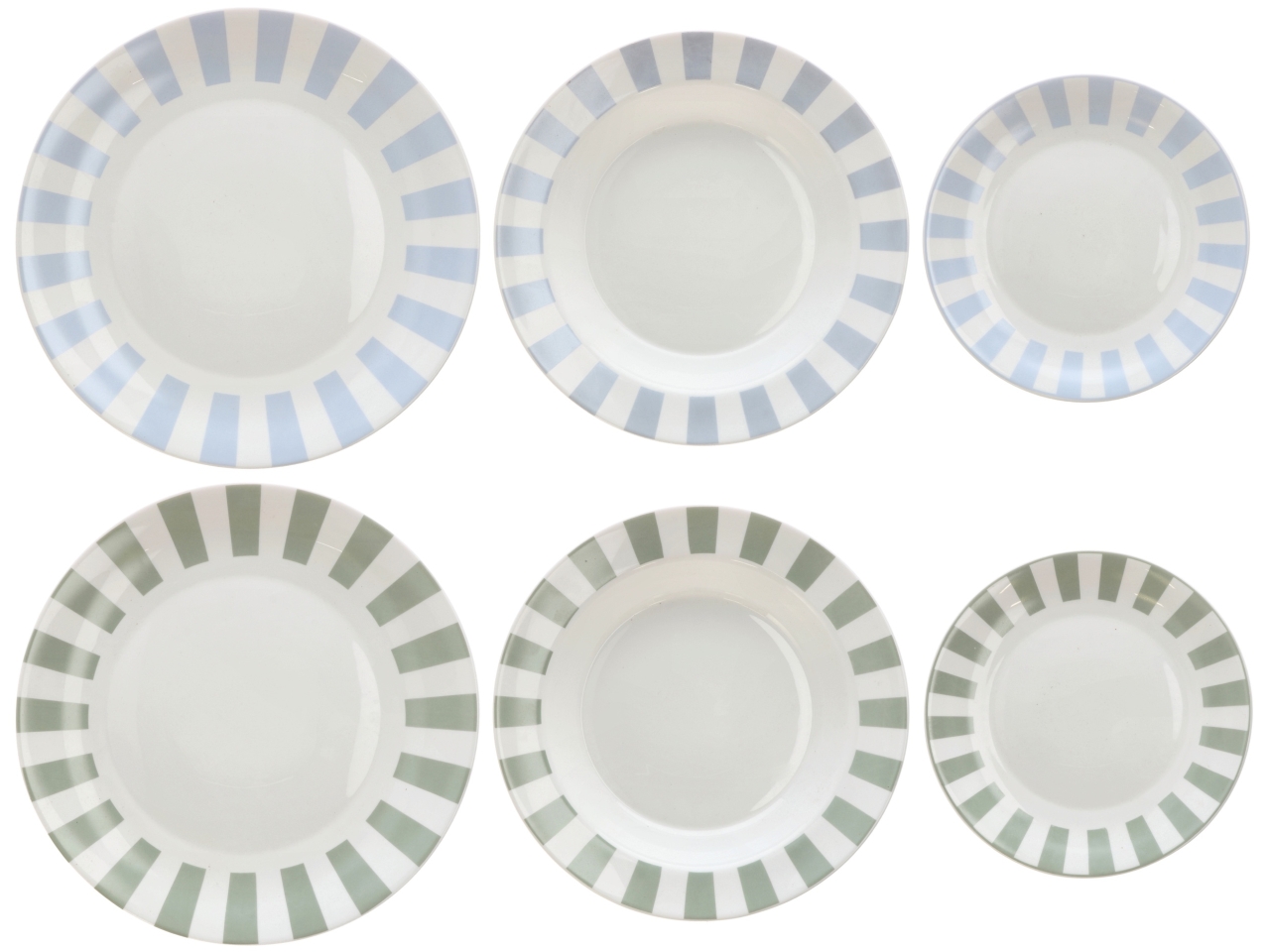 OPALE SERVIZIO PIATTI 18PZ RIGATO 2ASS. 117850