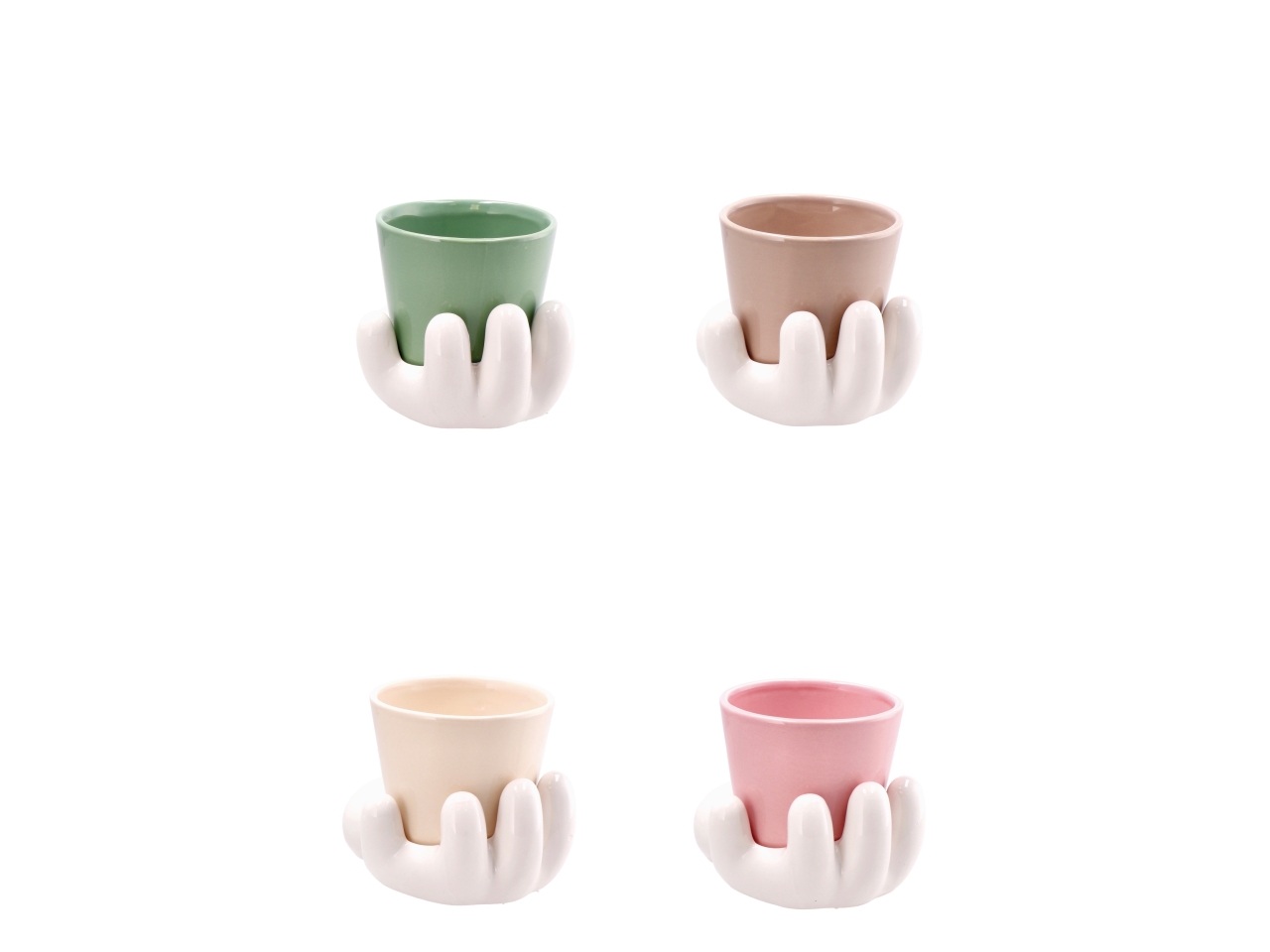 DOLOM CARTOON VASO SU MANO 17X13XH13CM 4ASS.119344