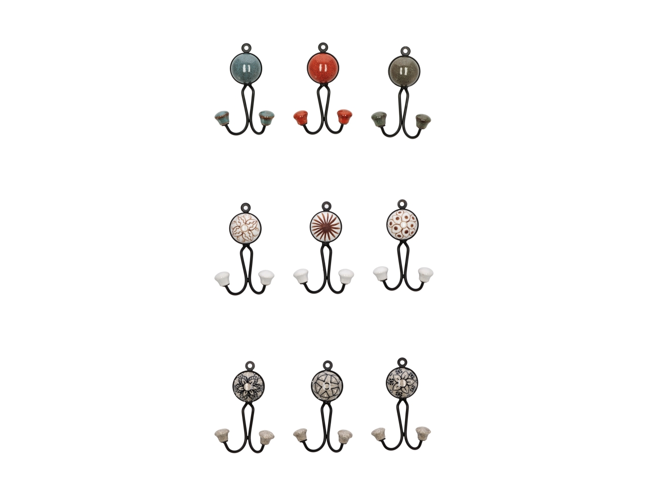 APPENDINO 2GANCIO CERAM+FERRO D.6X12CM 9ASS. 89825