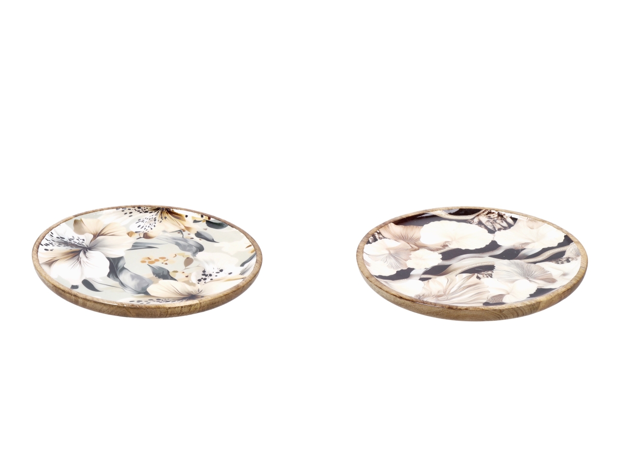 ABEL PIATTO 30CM IN LEGNO C/FIORI 2ASS. 117673