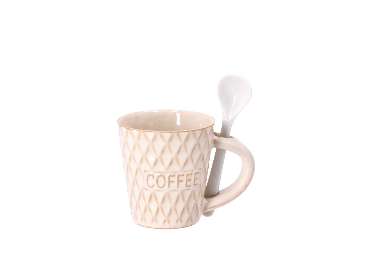 TAZZA MUG C/CUCCHIAIO D.6XH6,5CM BEIGE 120561
