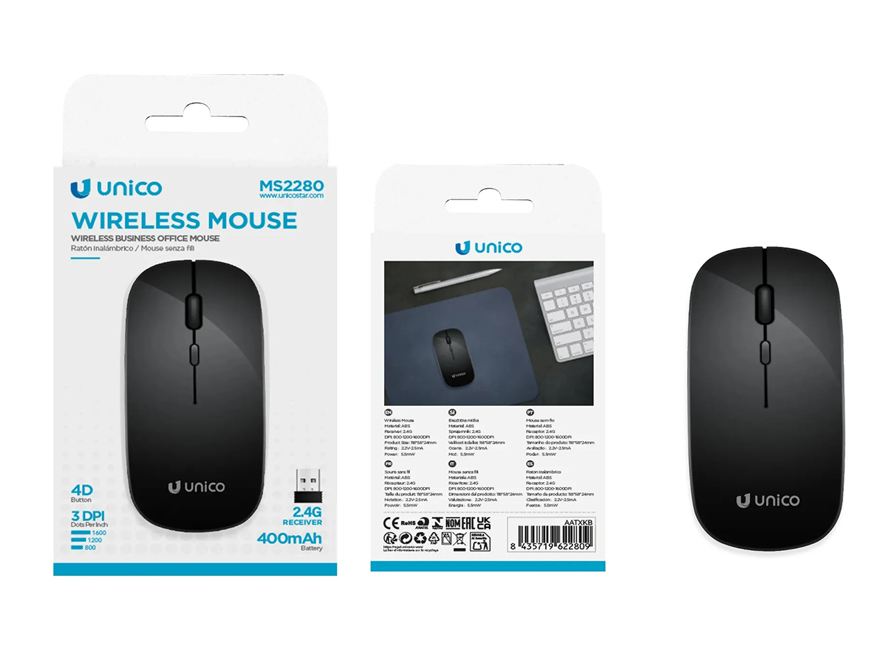 MOUSE WIRELESS 4D DESIGN ESTETICO NERO MOUSE WIRELESS 4D DESIGN ESTETICO NERO