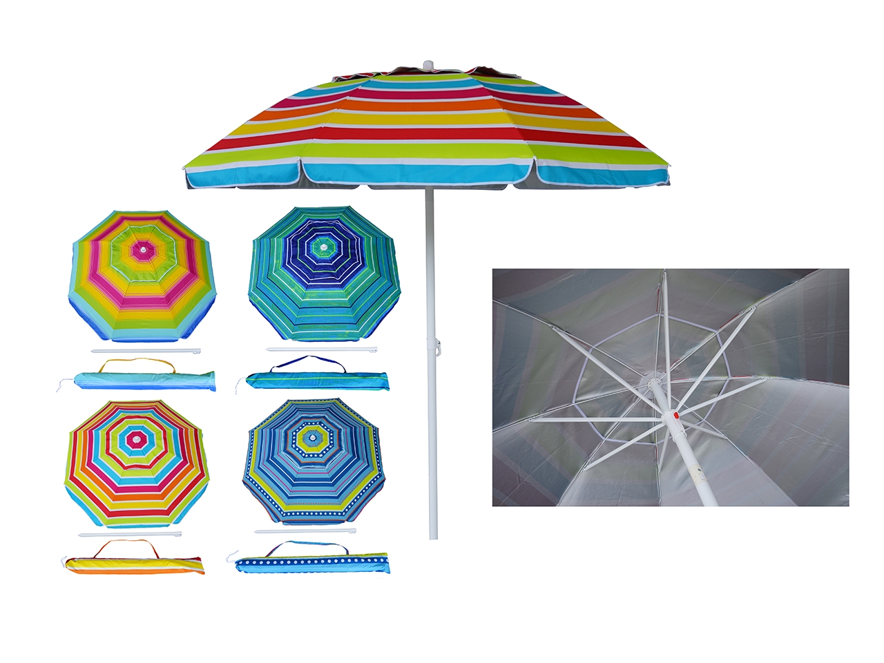 OMBRELLONE POSITANO 200/32/8 POLY FERRO 4ASS452029