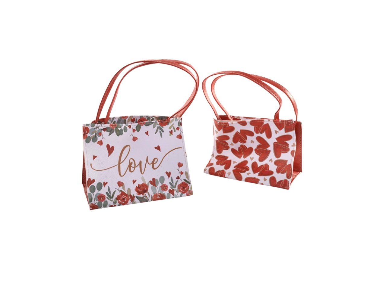 SHOPPER SIMILPELLE 16X11X13CM CUORI ROSSO DS49948B SHOPPER SIMILPELLE 16X11X13CM CUORI ROSSO DS49948B