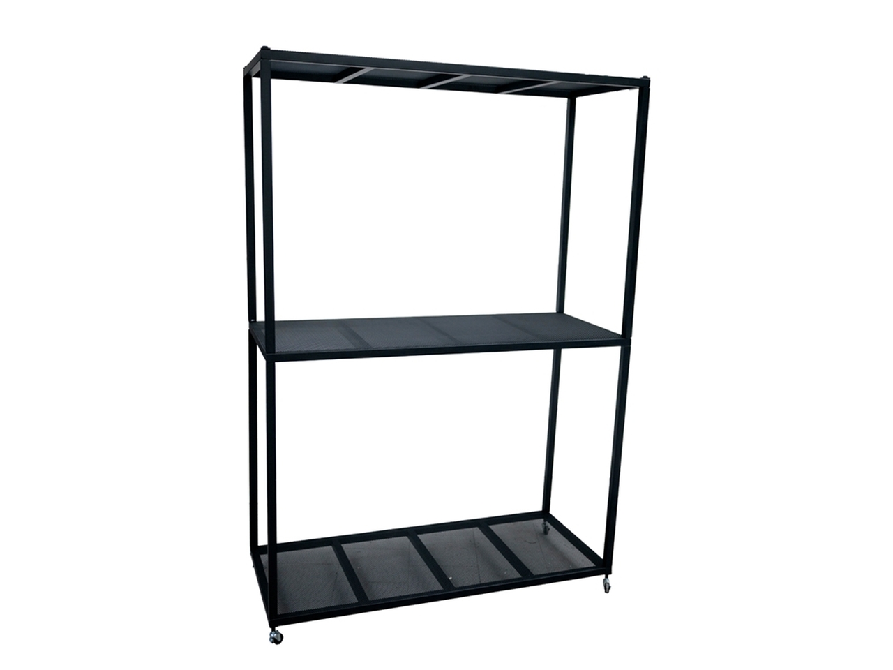 SCAFFALE METALLO C/RUOTE 140X60X190CM NERO 142890