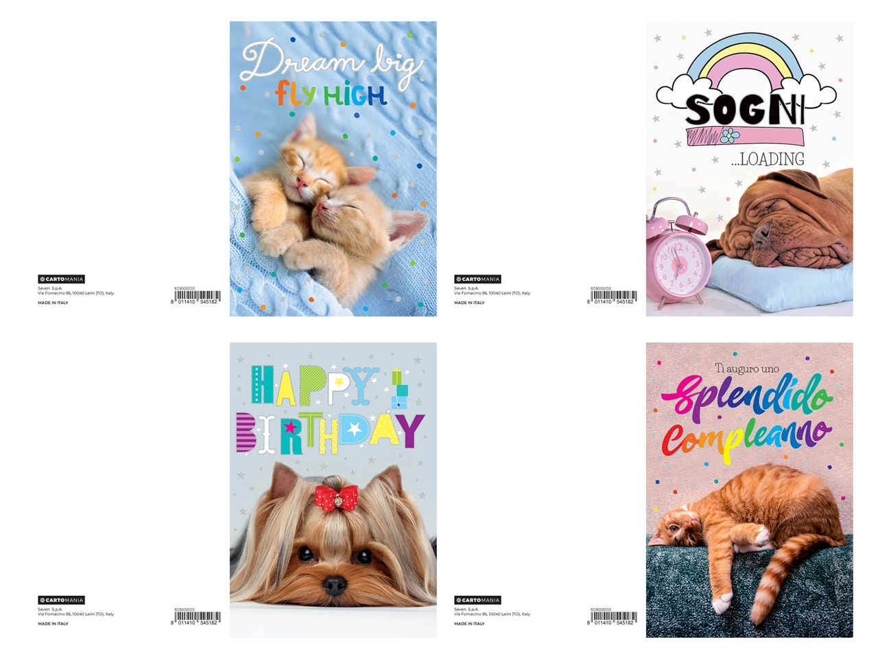 BIGLIETTO COMPLEANNO ANIMALI CARTOM. 50D322208-000