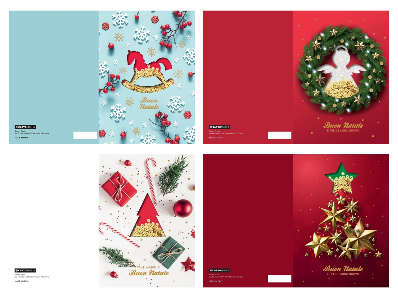 BIGLIETTO NATALE PAILLETTES CARTOMA. 50D302282-000