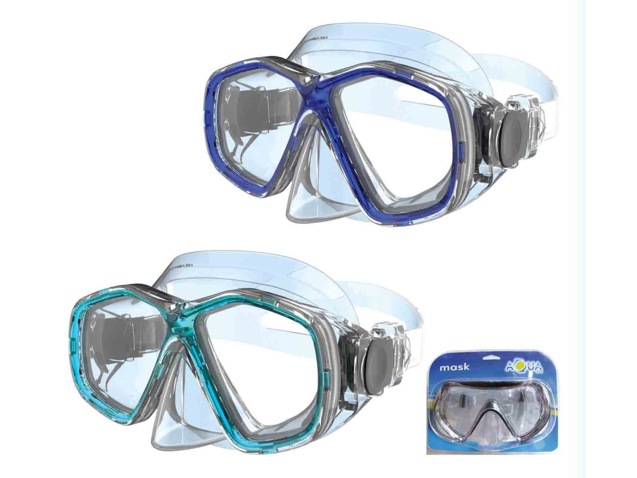 MASCHERA SUB HYDRA PVC 2ASS BLU/VERDE ACQUA 450865