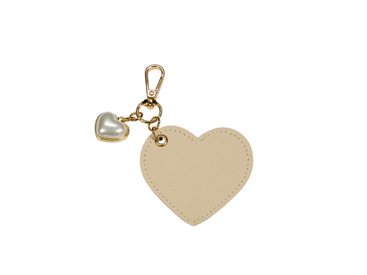 PORTACHIAVI CUORE CON PERLA BEIGE PC7058 23 PORTACHIAVI CUORE CON PERLA BEIGE PC7058 23