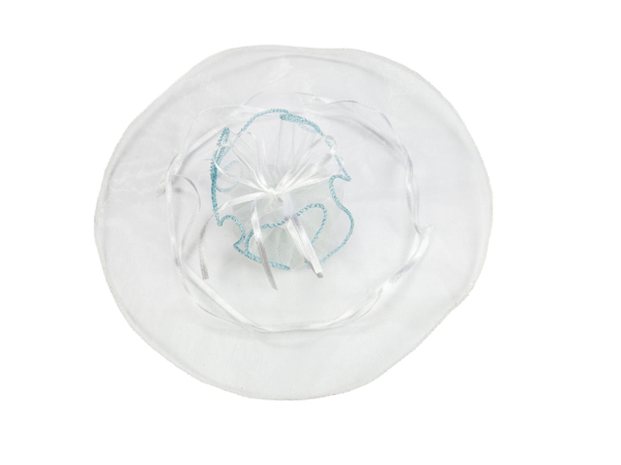 VELO BIANCO CON TIRANTE 23CM CELESTE A3196 04 VELO BIANCO CON TIRANTE 23CM CELESTE A3196 04