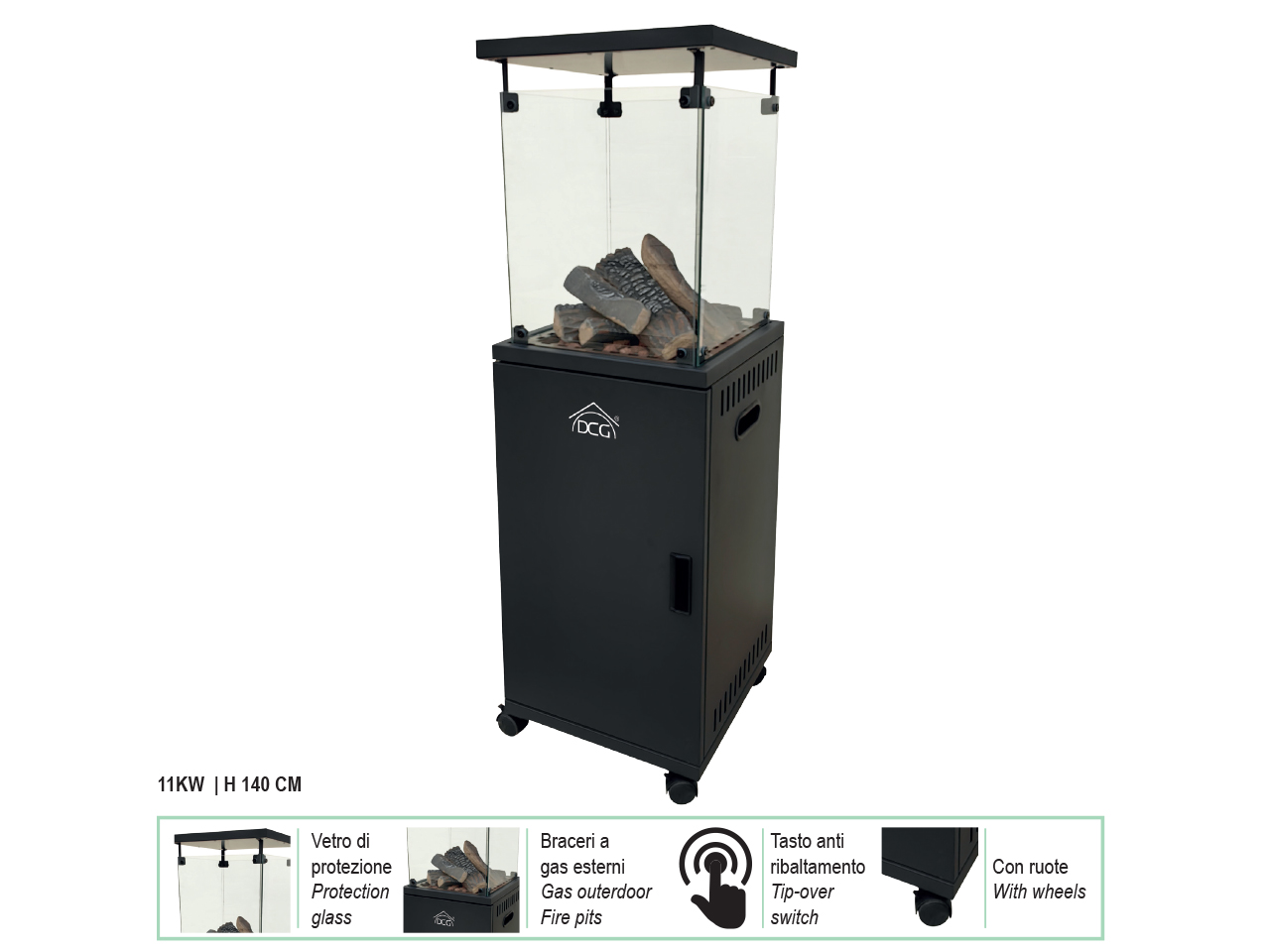 PATIO STUFA A GAS C/PIETRE LAVICHE SA9650