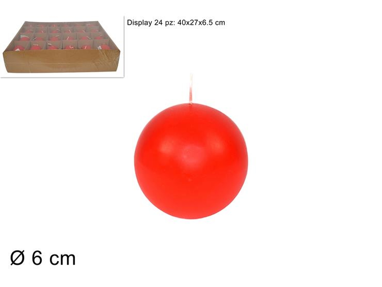 CANDELA PALLA 6CM ROSSO XNA17004441