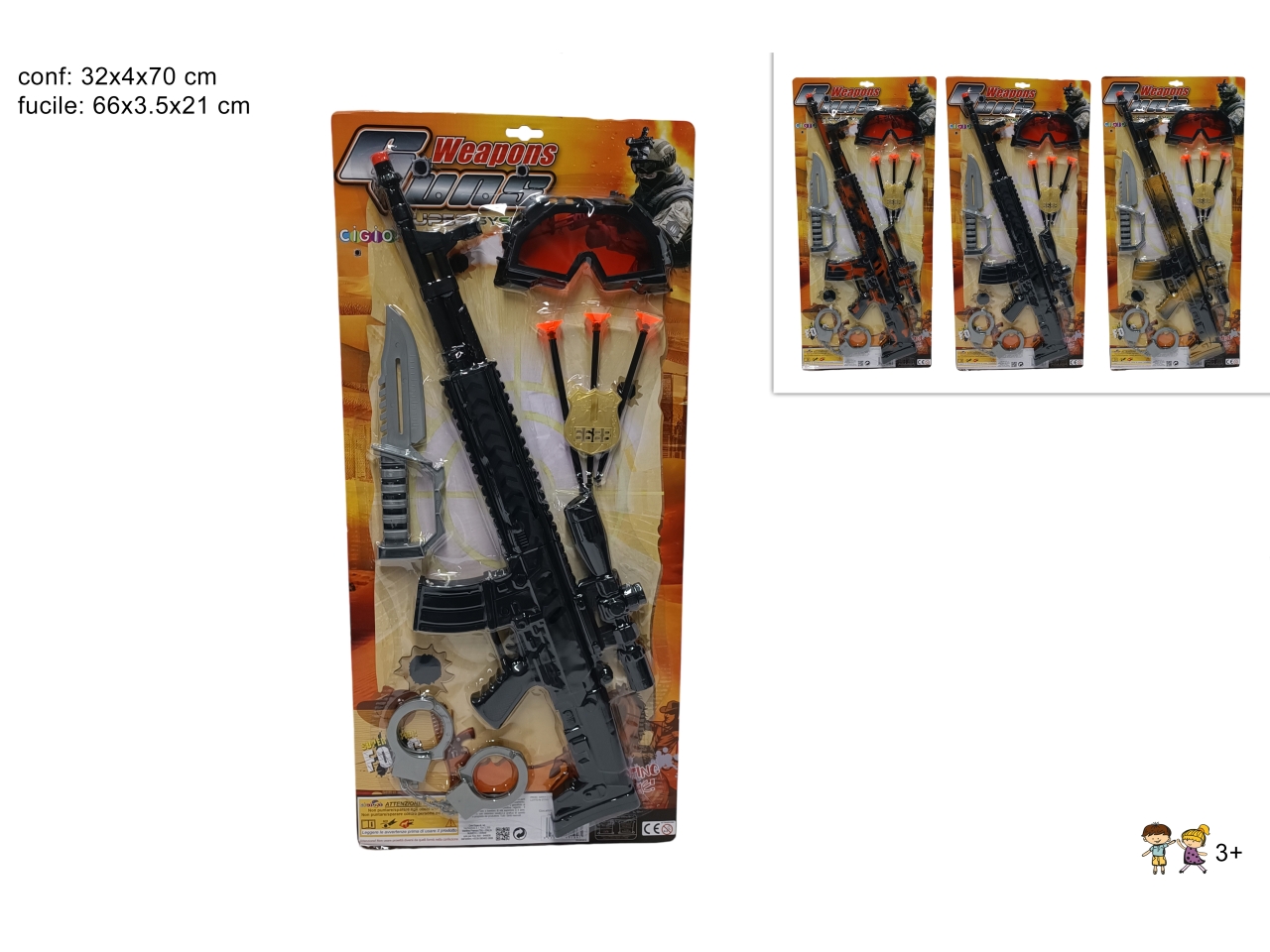 FUCILE MILITARE C/ACCESSORI DTO18000501