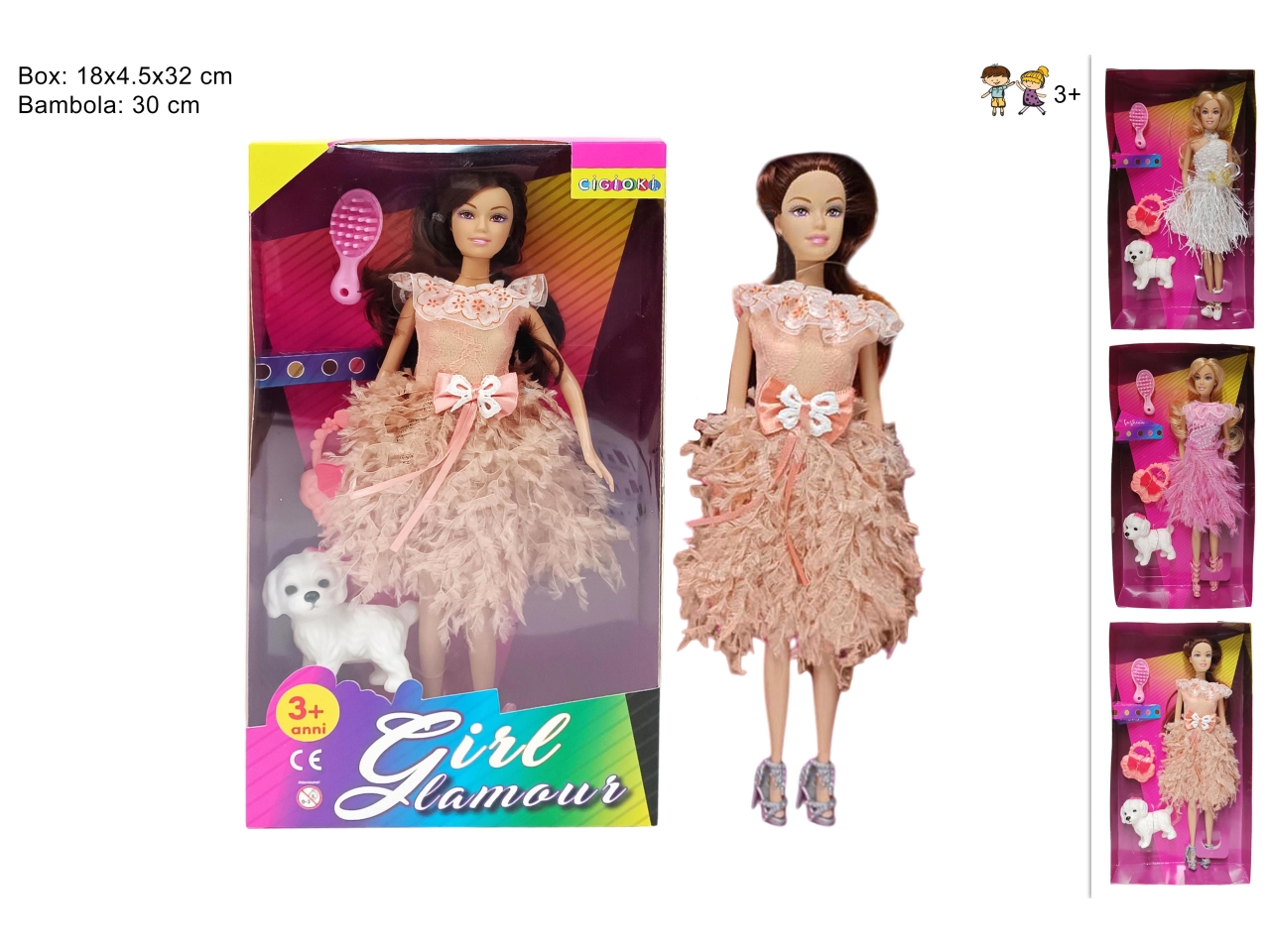 BAMBOLA PARTY CON CANE 3 ASS DTO23005511 BAMBOLA PARTY CON CANE 3 ASS DTO23005511