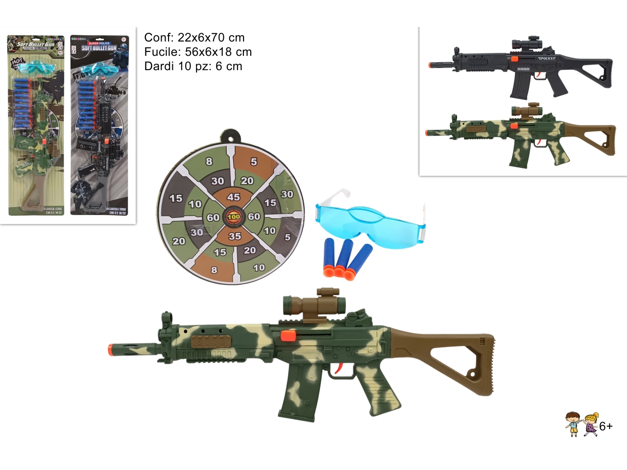 FUCILE CON DARDI CON OCCHIALI 2ASS DTO24000691