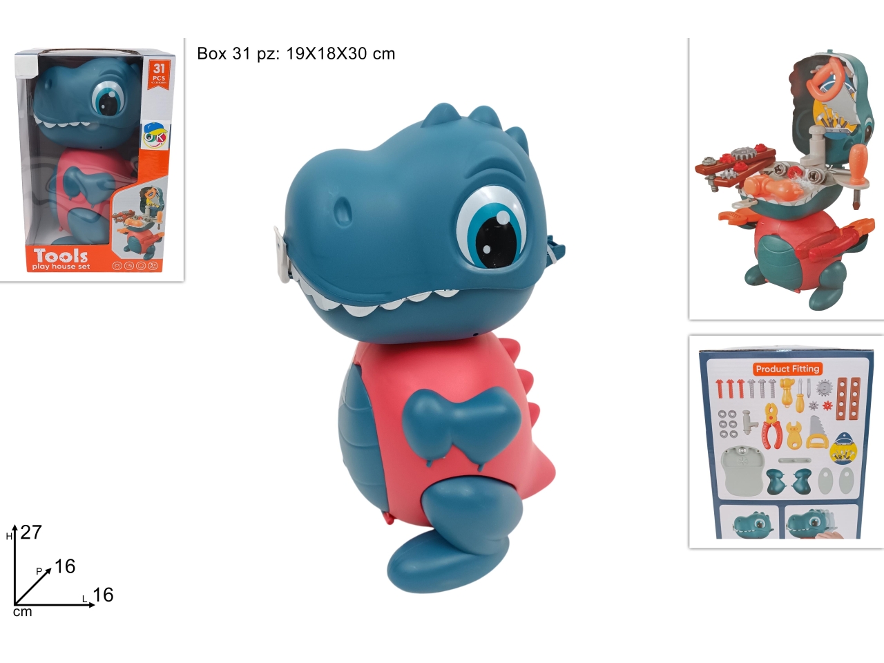 DINOSAURO 2 IN 1 ATTREZZI LAVORO 31 PZ DTO24001851 DINOSAURO 2 IN 1 ATTREZZI LAVORO 31 PZ DTO24001851