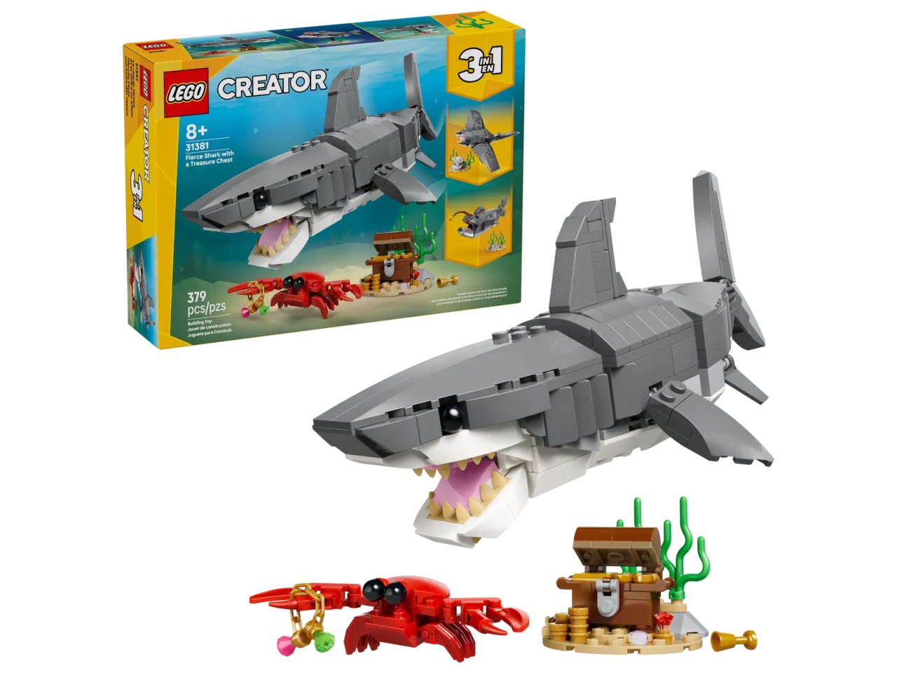 LEGO CREATOR SQUALO CON SCRIGNO DEL TESORO 31381