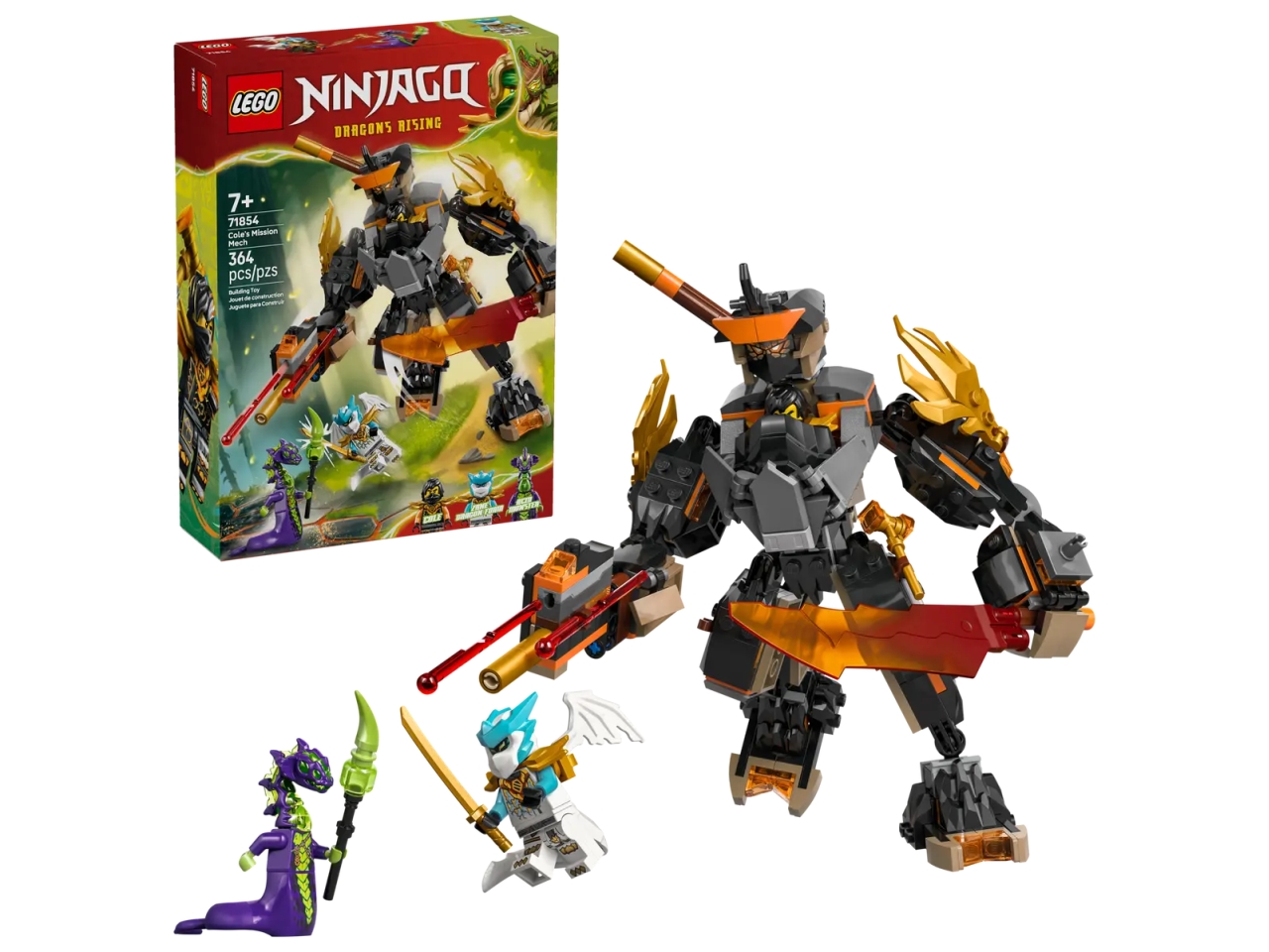 LEGO NINJAGO MECH MISSIONE COLE E DRAGO ZANE 71854