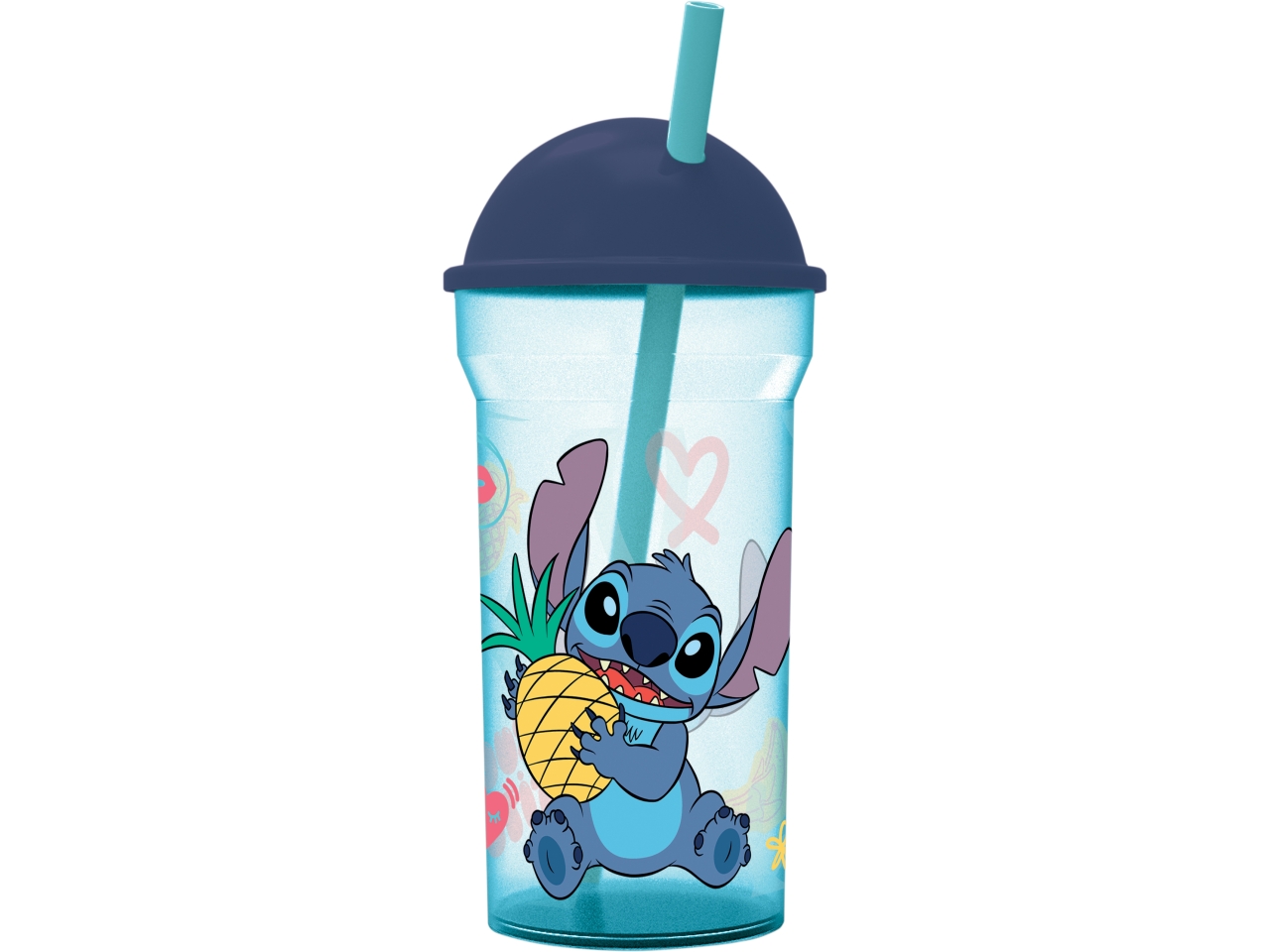 STITCH BICCHIERE TRASP. C/CANNUCCIA 460ML ST75088