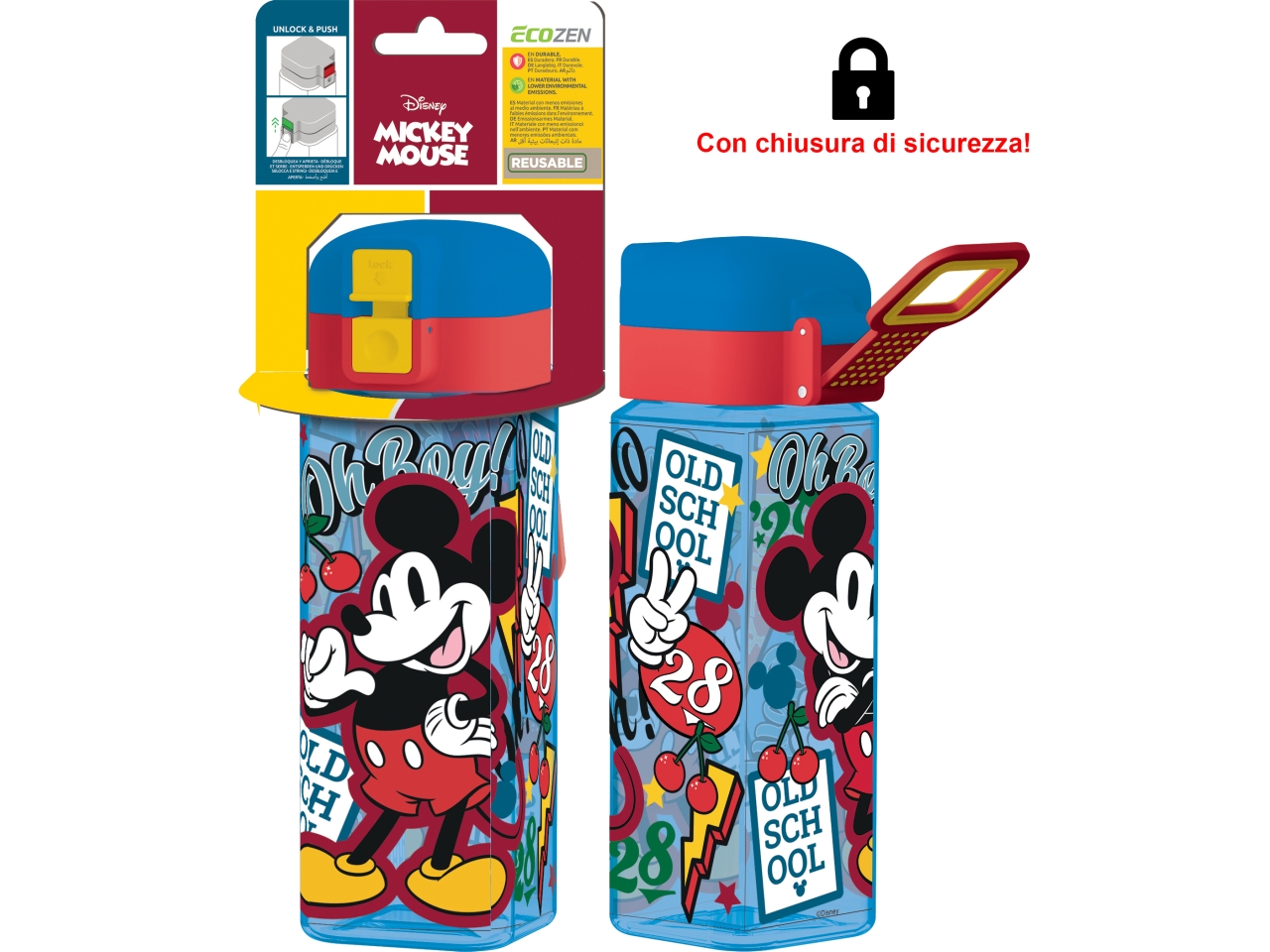 MICKEY BORRACCIA QUADRATA SAFETY LOCK550ML ST81102