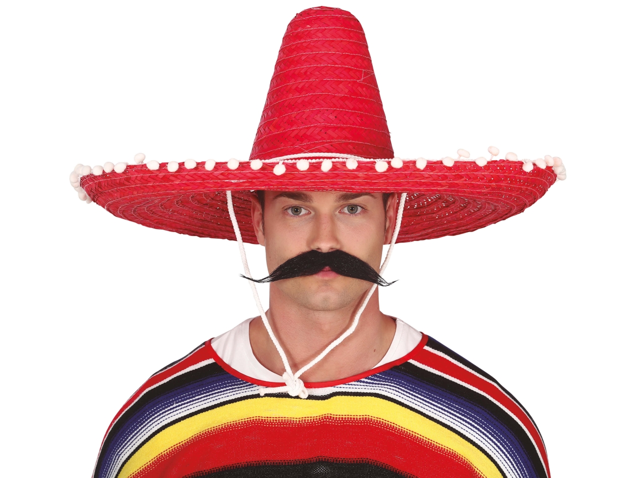 CAPPELLO SOMBRERO IN PAGLIA 60CM ROSSO13656 CAPPELLO SOMBRERO IN PAGLIA 60CM ROSSO13656