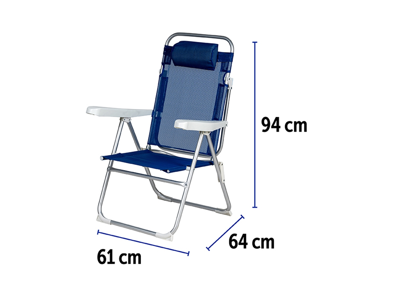 SPIAGGINA RECLIN ALL/TEXT 61,5X57X96,5 BLU 3310569 SPIAGGINA RECLIN ALL/TEXT 61,5X57X96,5 BLU 3310569