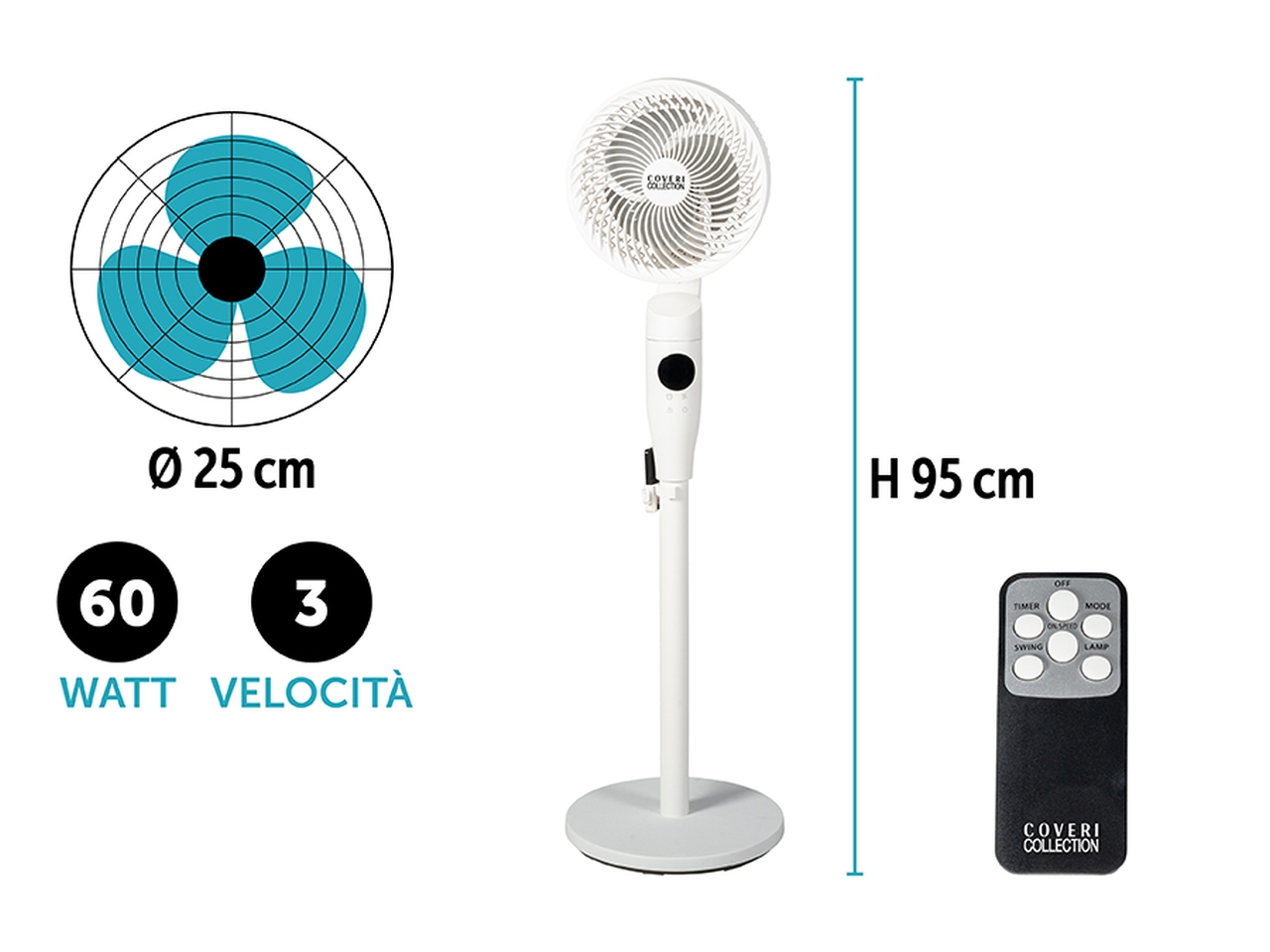 VENTILATORE PIANTANA 60W H.95CMC/TELECOM 6158058