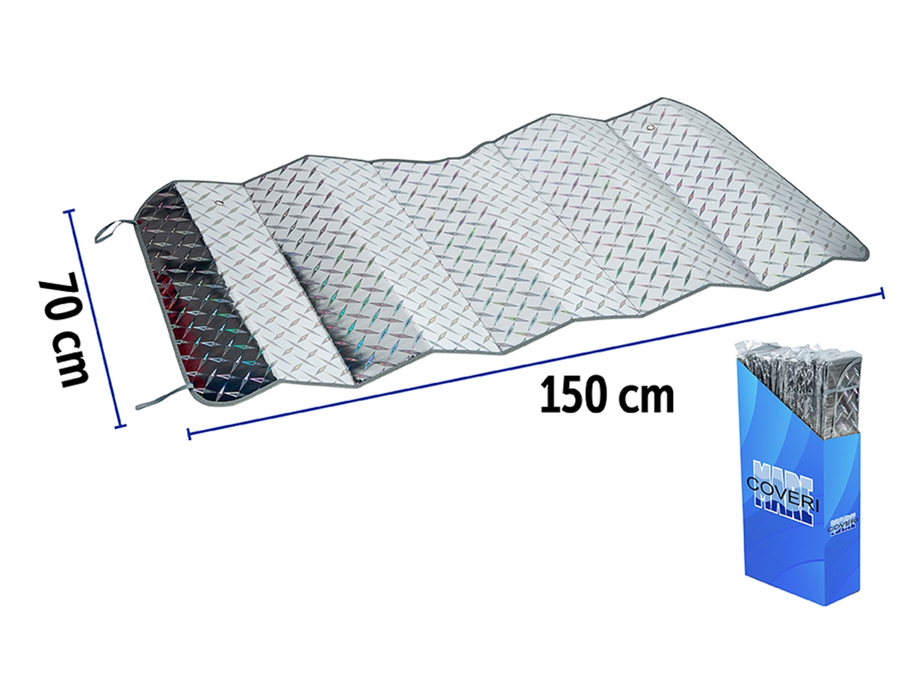 PARASOLE PER AUTO IN ALLUMINIO 150X70CM 6568031