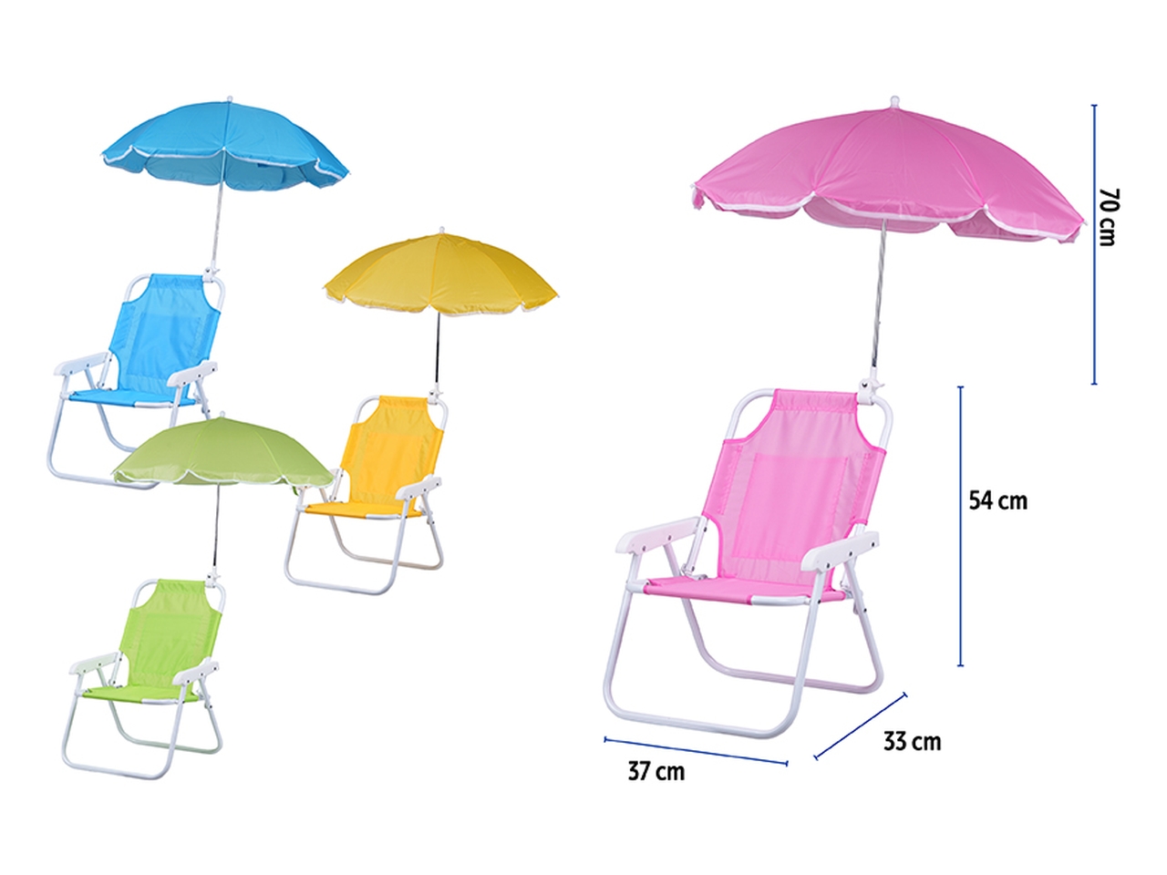 SEDIA C/OMBRELLINO BIMBO 37X33X54CM 4ASS 7026001