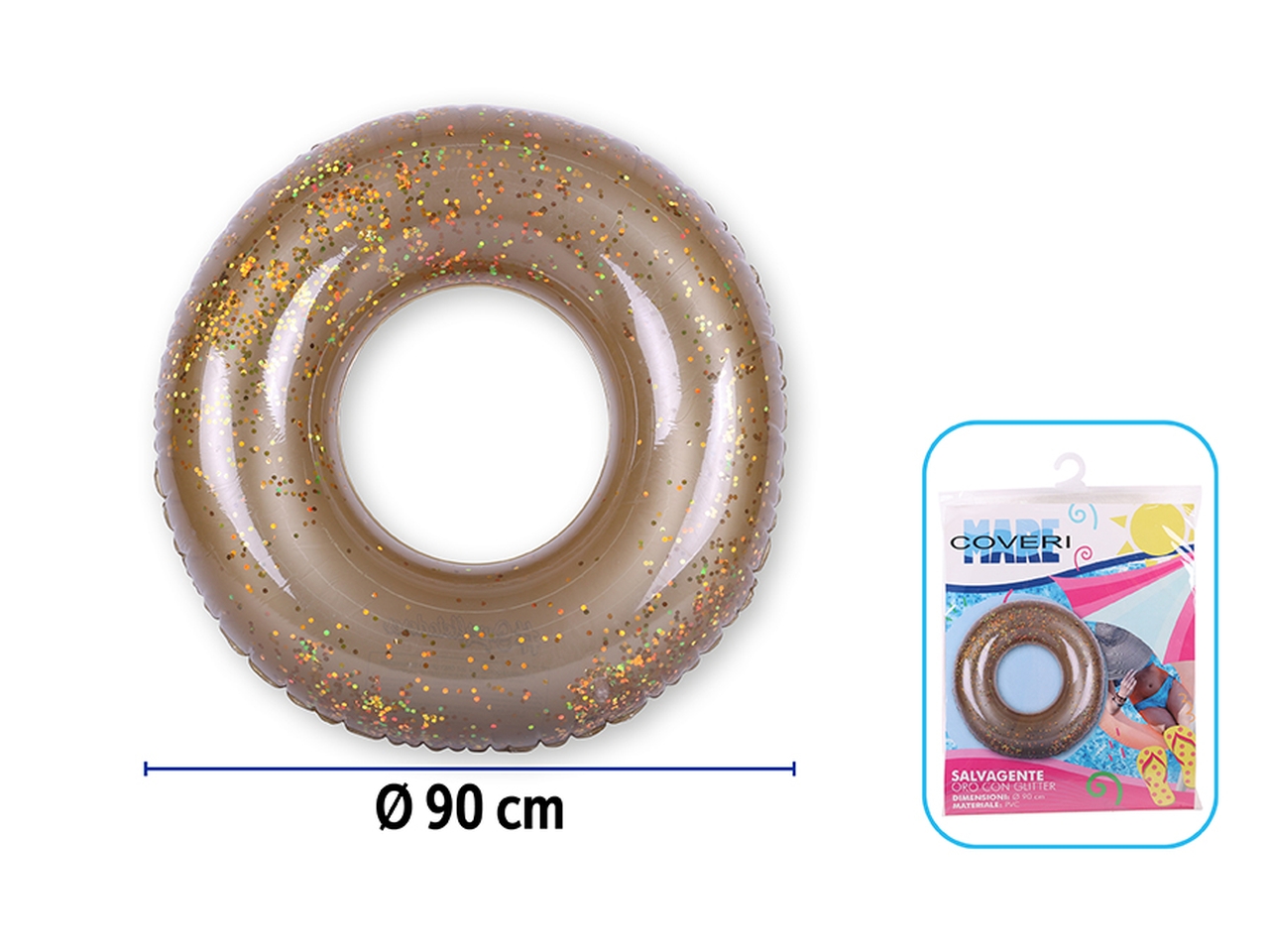 SALVAGENTE GONF. C/GLITTER ORO D.90CM 7055032