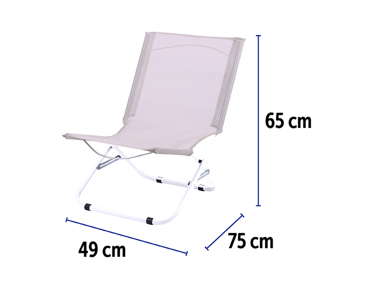 SPIAGGINA ACCIAIO/TEXT 49X75X65CM BEIGE 7072024