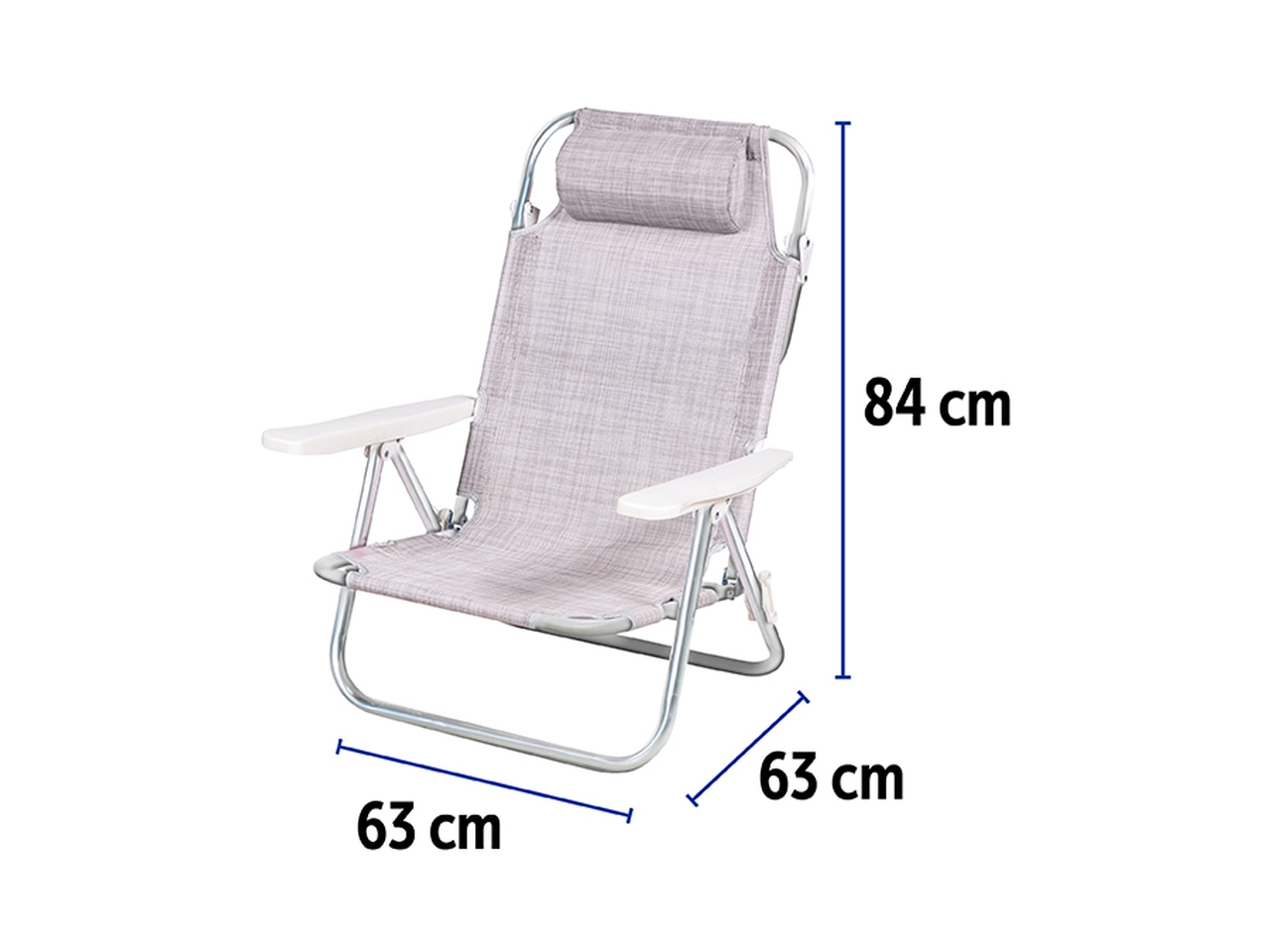 SPIAGGINA REAL 5P ALLU/TEX 63X63X84 GRIGIA 3310314 SPIAGGINA REAL 5P ALLU/TEX 63X63X84 GRIGIA 3310314