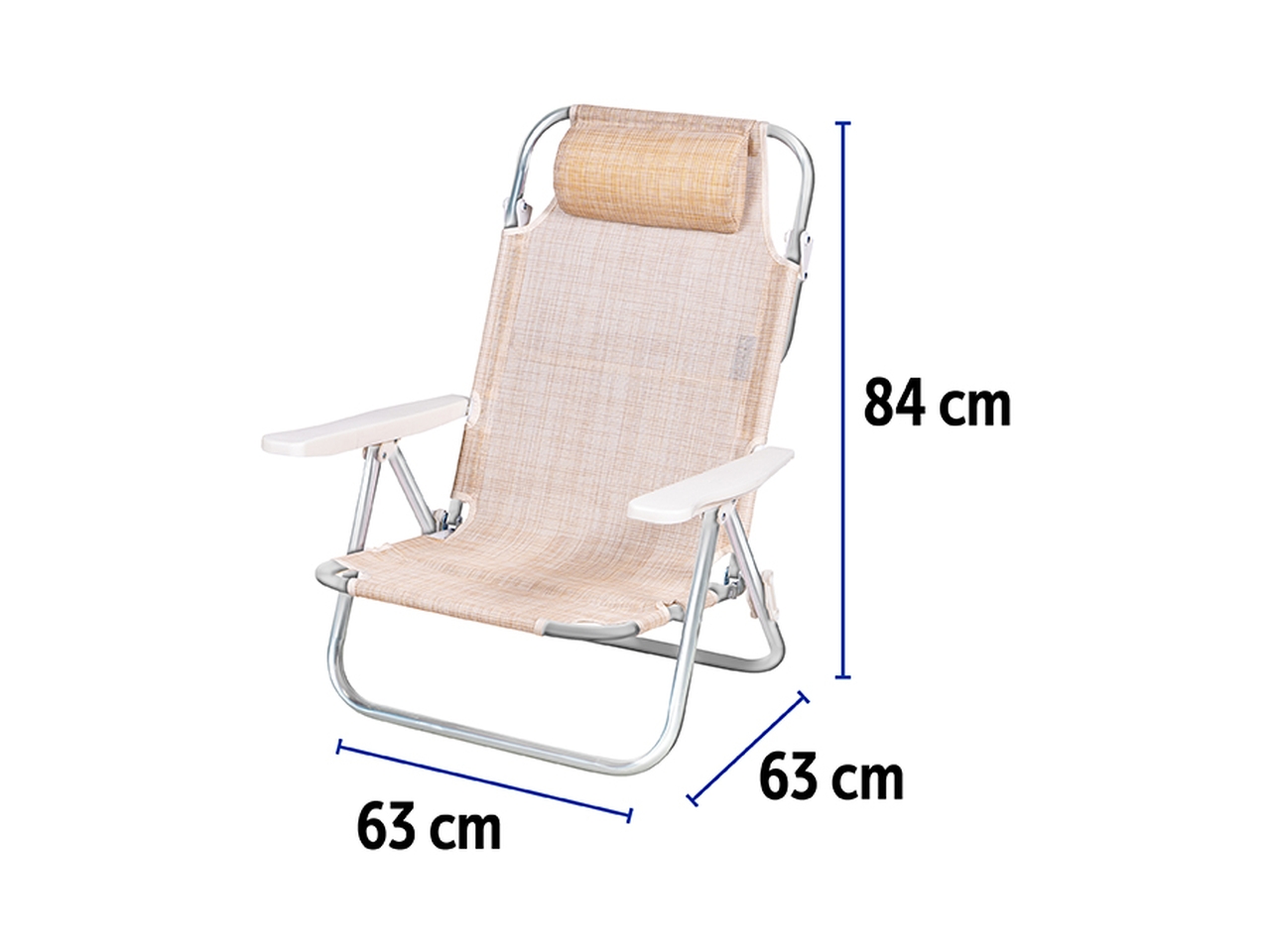 SPIAGGINA REAL 5P ALLU/TEX 63X63X84 BEIGE 3310325 SPIAGGINA REAL 5P ALLU/TEX 63X63X84 BEIGE 3310325