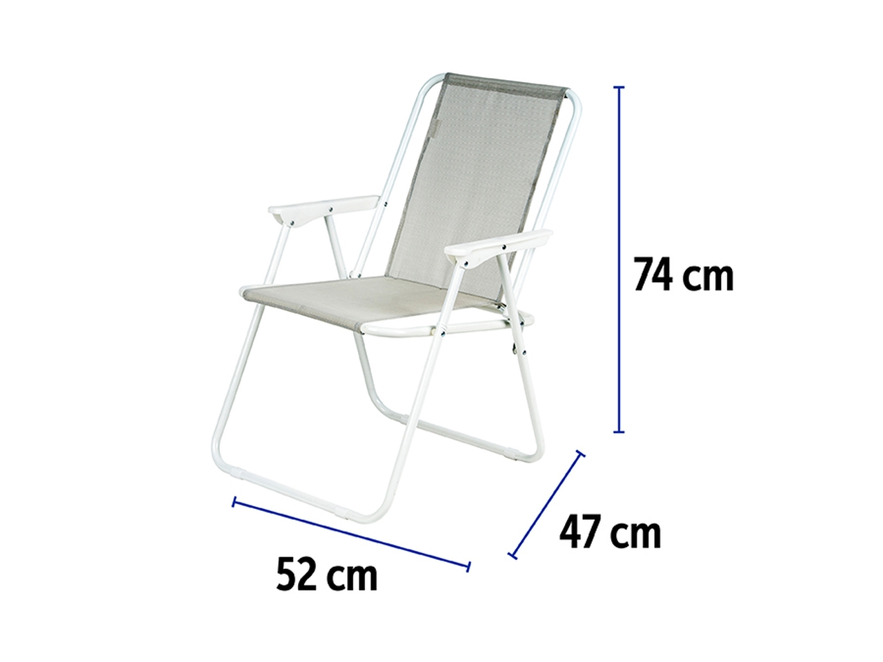 SPIAGGINA PIEG. ACC/TEXT 52X47X74CM GRIGIA 6839030