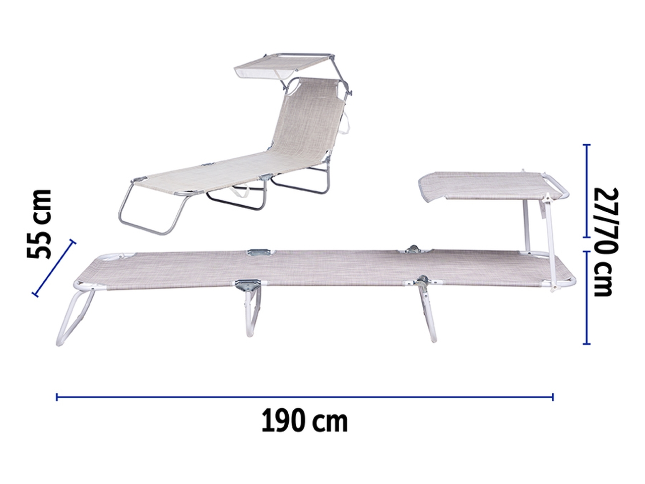 LETTINO C/PARAS. ALL/TEXT 190X55X27 GRIGIO 3310609