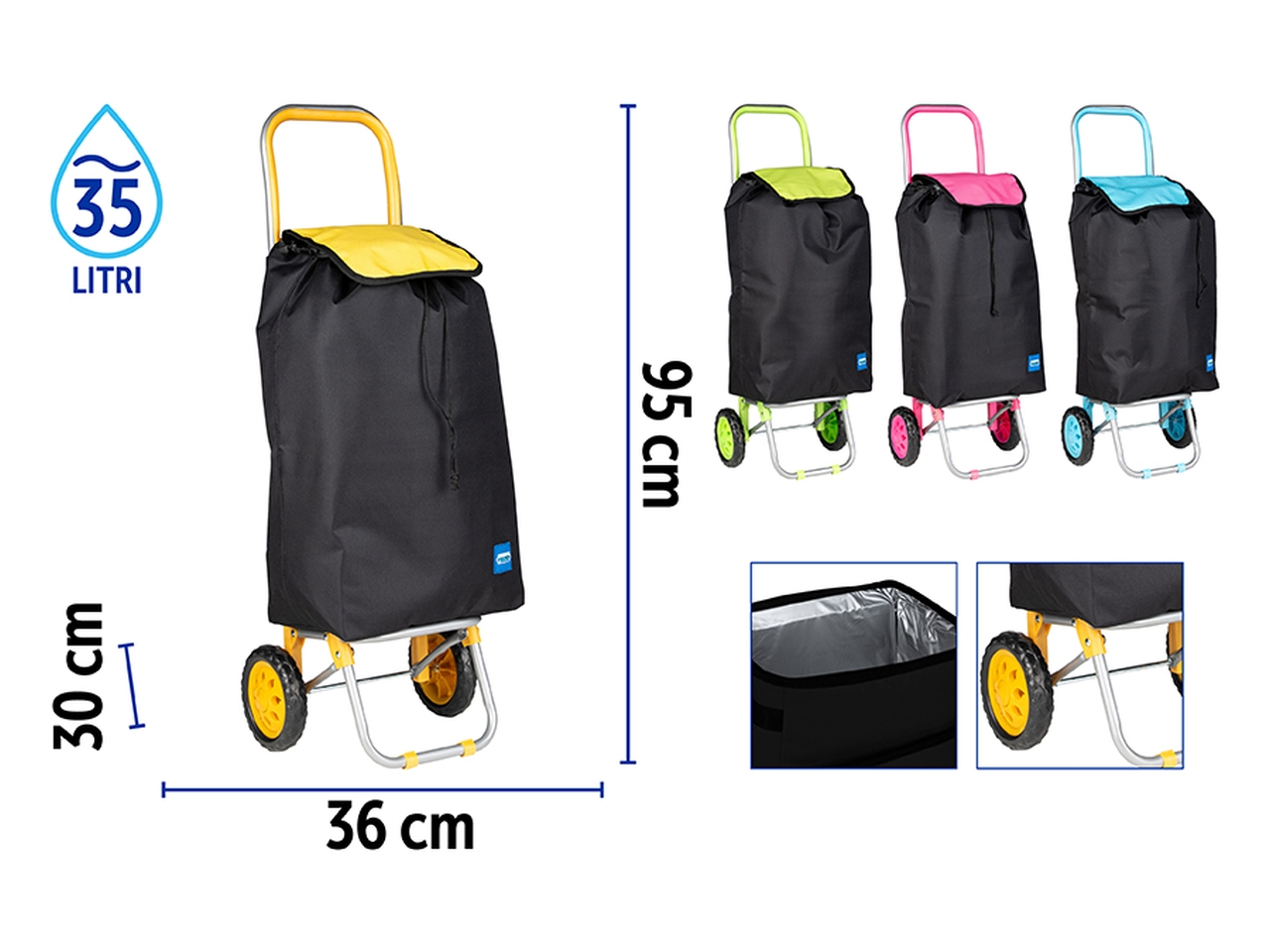 CARRELLO FRIGO C/2 RUOTE 36X30X95CM 4ASS 7200001