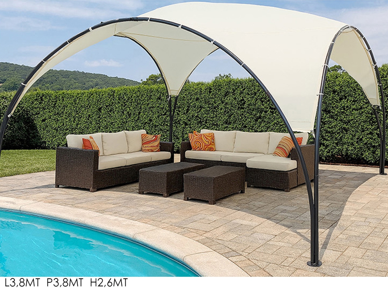GAZEBO VERANDA 3,8X2,6MT ECRU’ 796500