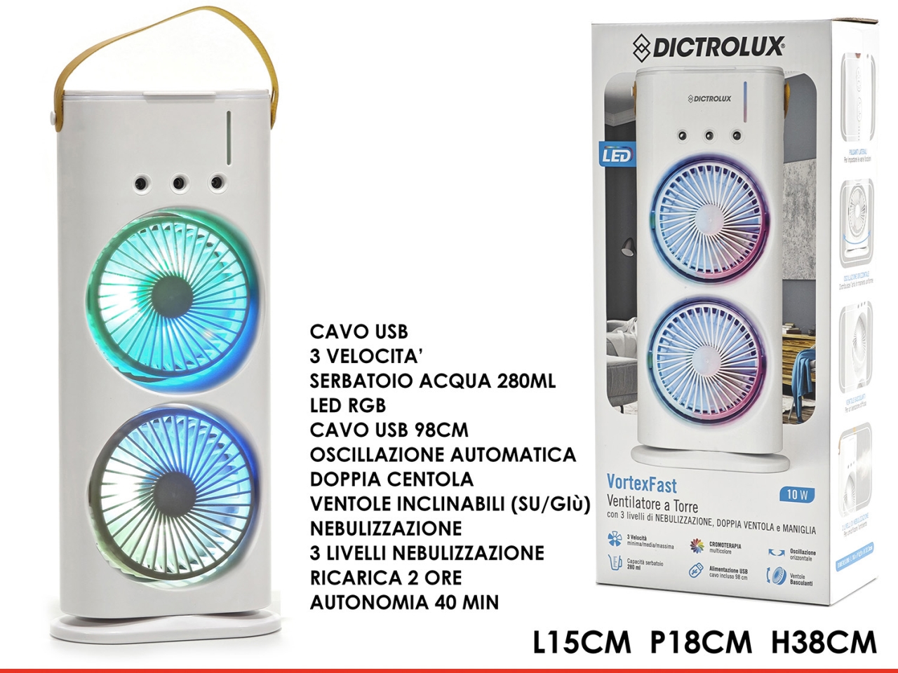 VENTILATORE A COLONNA VORTEX FAST USB 750472 VENTILATORE A COLONNA VORTEX FAST USB 750472