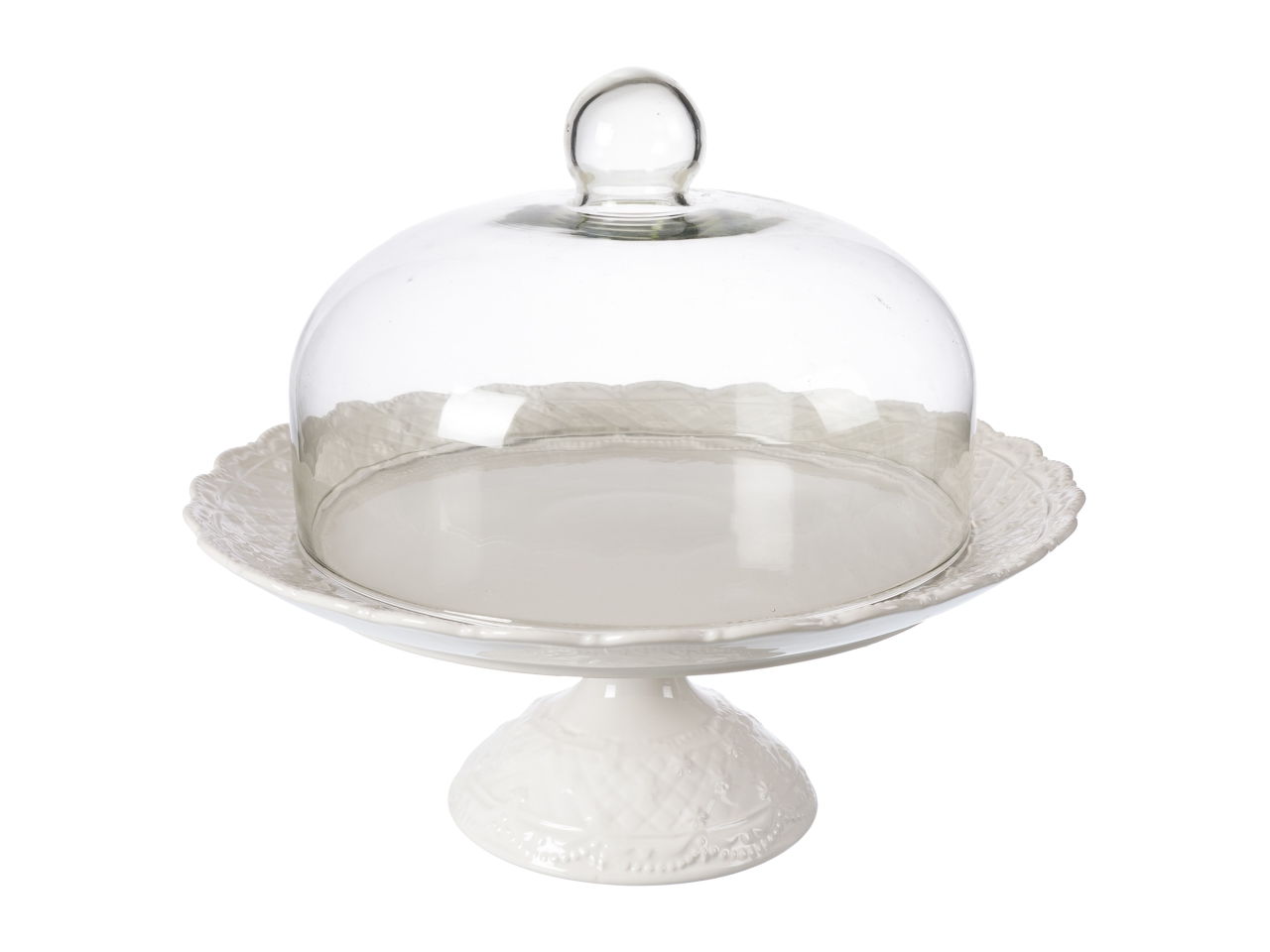 ALZATA LACE C/CUPOLA VETRO D.33XH.34CM IN04153