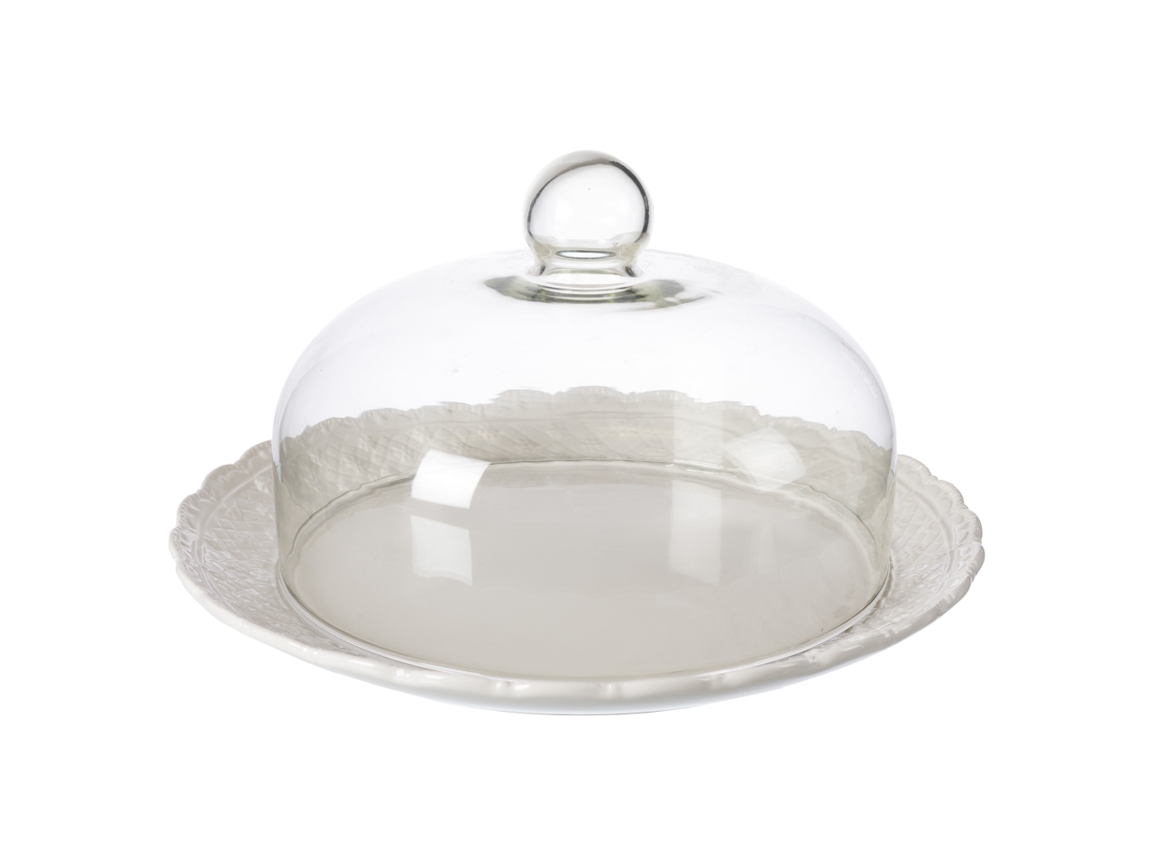 TORTIERA LACE C/CUPOLA VETRO D.33XH.20 IN04154