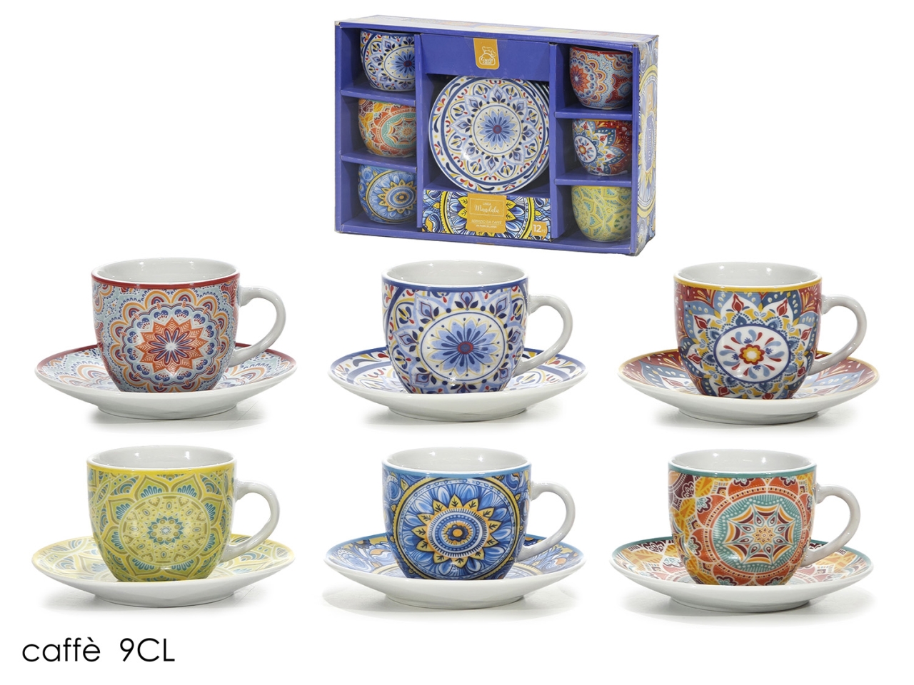 TAZZINE CAFFE’ 6PZ C/PIATTINO MANDALA 6ASS. 576800