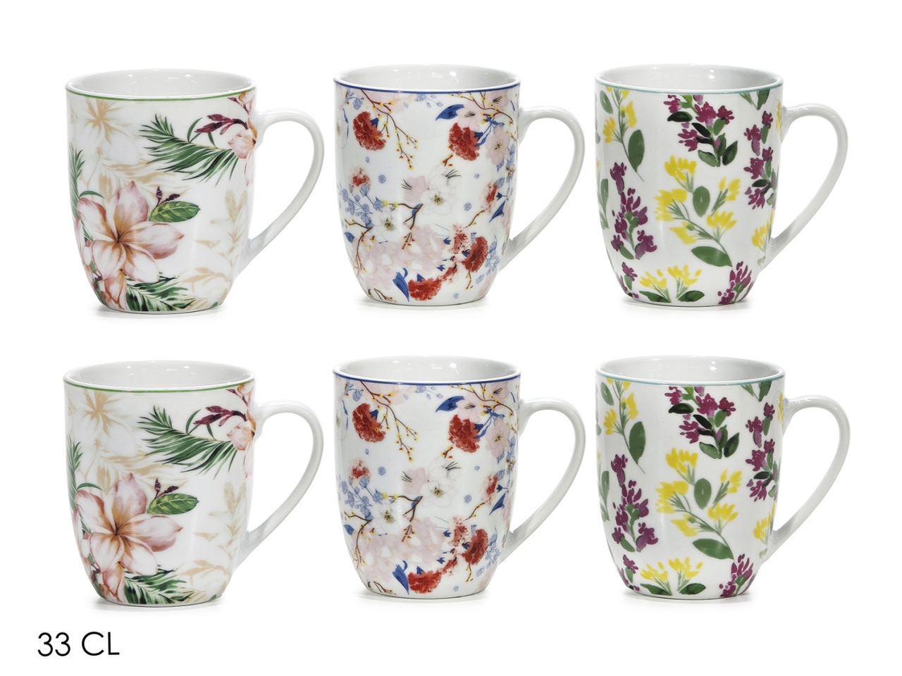 TAZZE 33CL PORCELLANA 2PZ C/FIORI 3ASS. 576805 TAZZE 33CL PORCELLANA 2PZ C/FIORI 3ASS. 576805