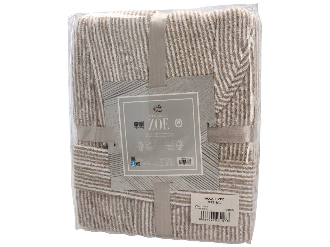 ACCAPPATOIO ZOE TORTORA TAGLIA M/L 01606007L ACCAPPATOIO ZOE TORTORA TAGLIA M/L 01606007L