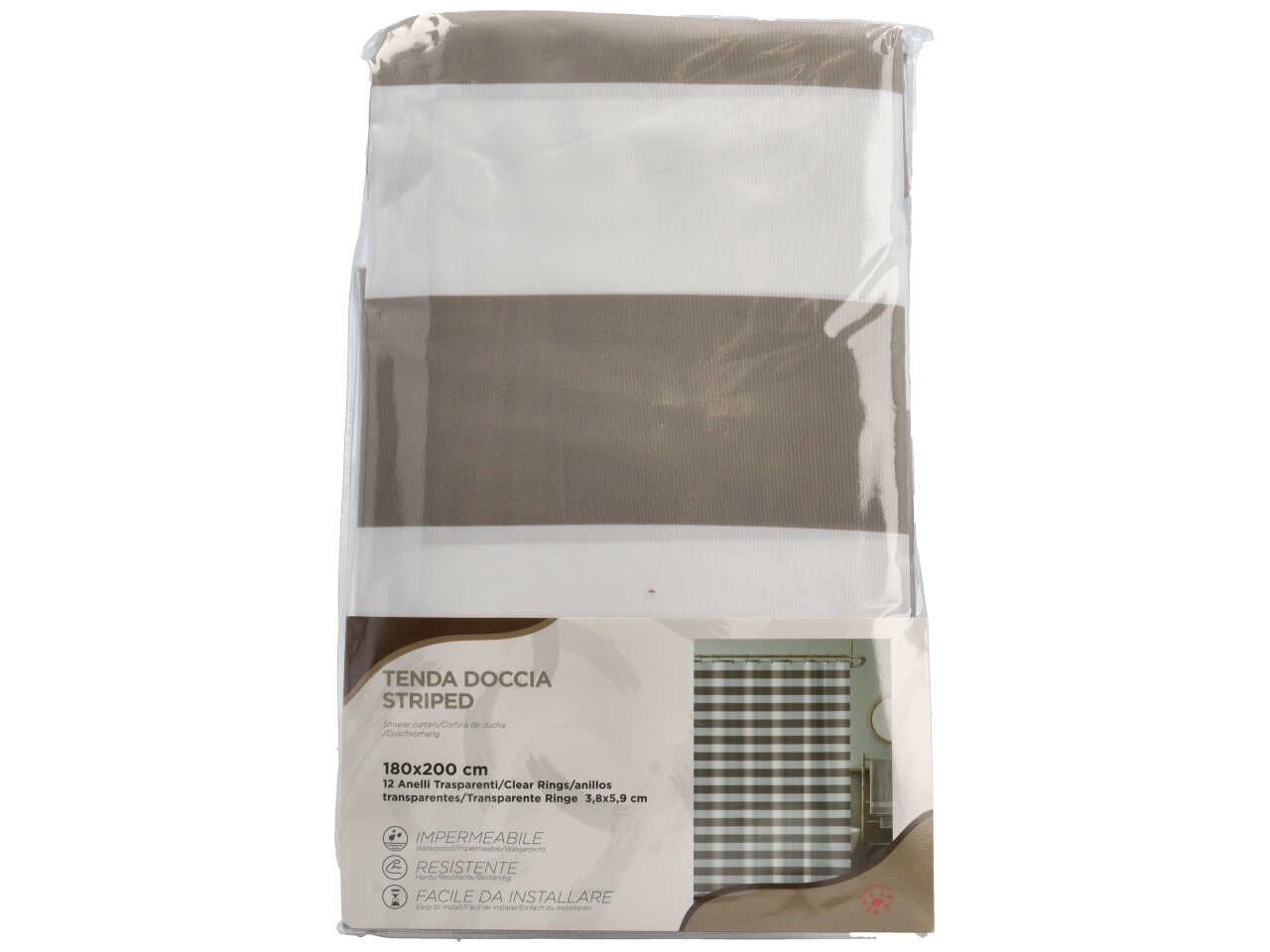 TENDA DOCCIA POLY STRIPED 180X200CM 12003602