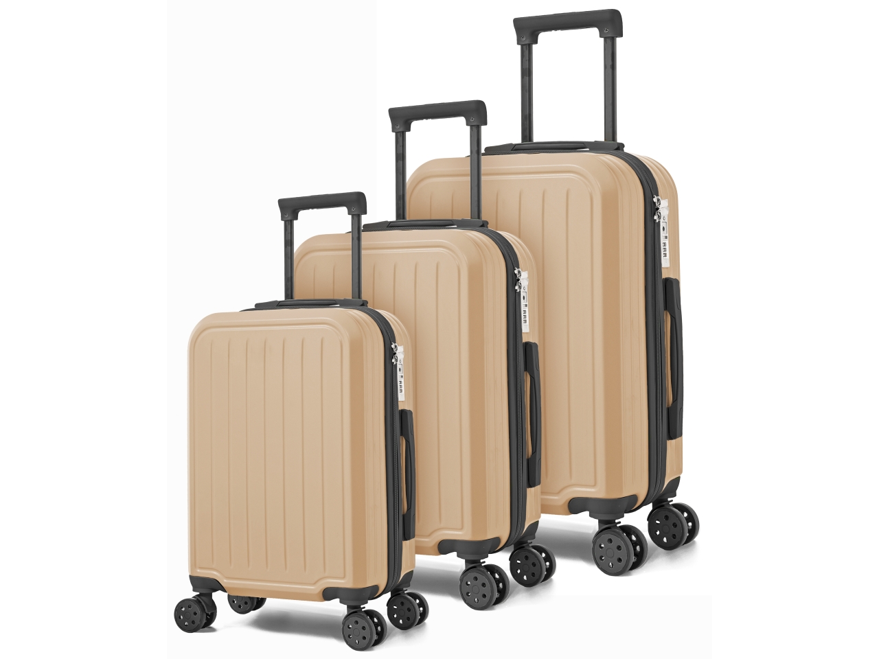 TROLLEY SET 3PZ ABS CON 4 RUOTE DOPPIE BZ5902ORO