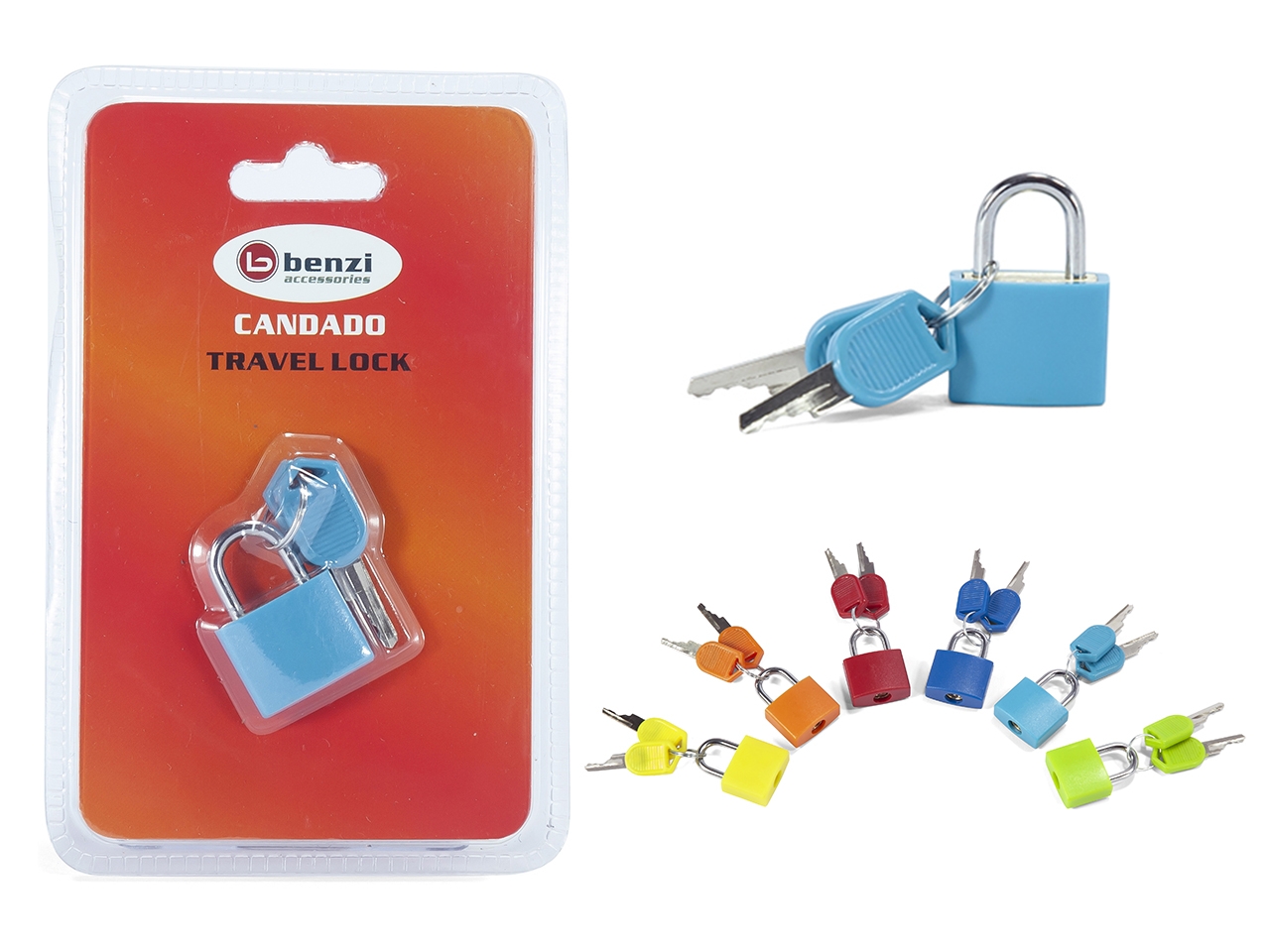 LUCCHETTO DA VIAGGIO CON CHIAVE COLORI ASS. BZ5740