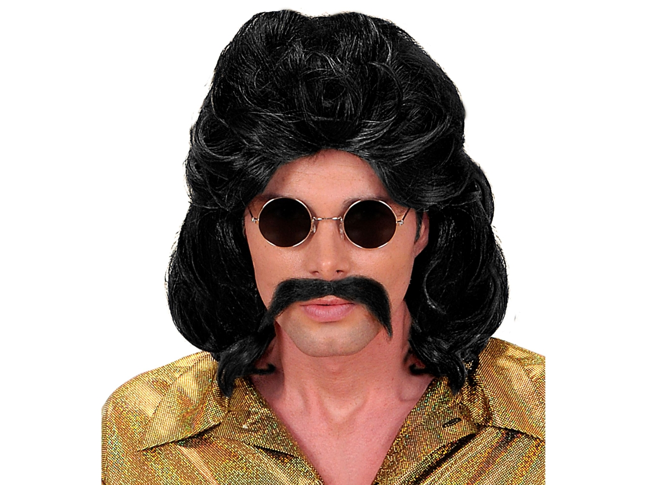 PARRUCCA E BAFFI UOMO ANNI 70 NERA S0806